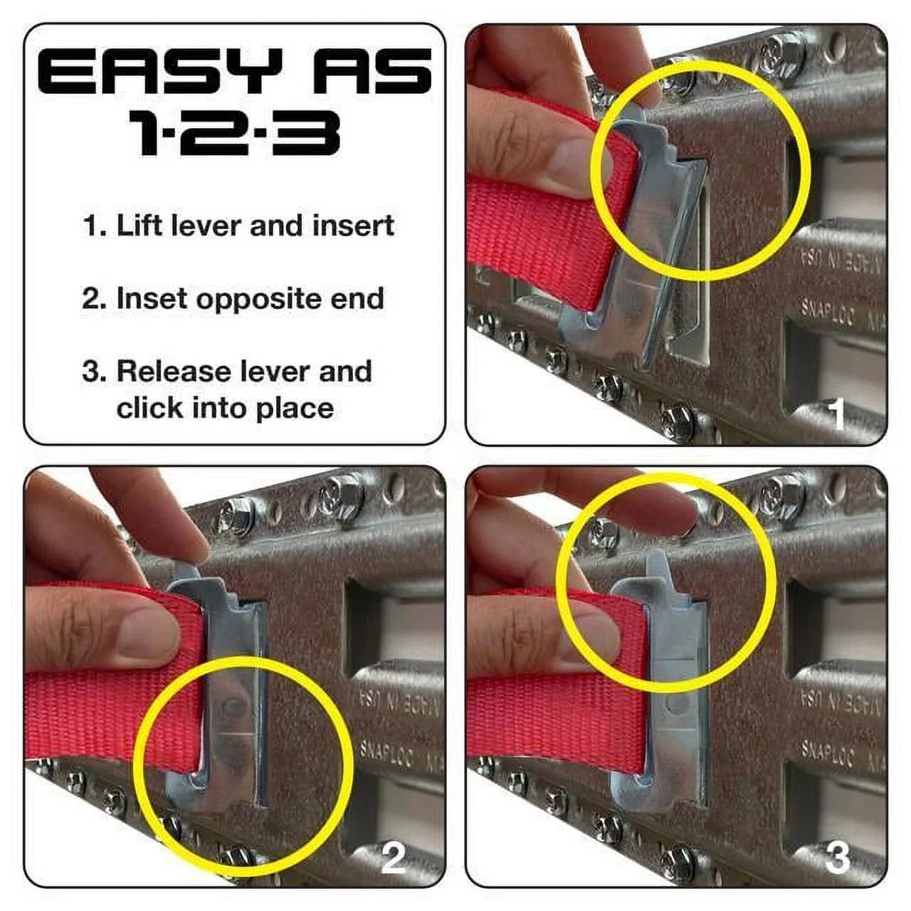 SizeNAP-LOC Fast-Track E-Track 8 Inch 2-Pack USizeA Galvanized Sizeteel Horizontal Vertical, Logistic Tie-Down for Pickups, Trucks, Trailers