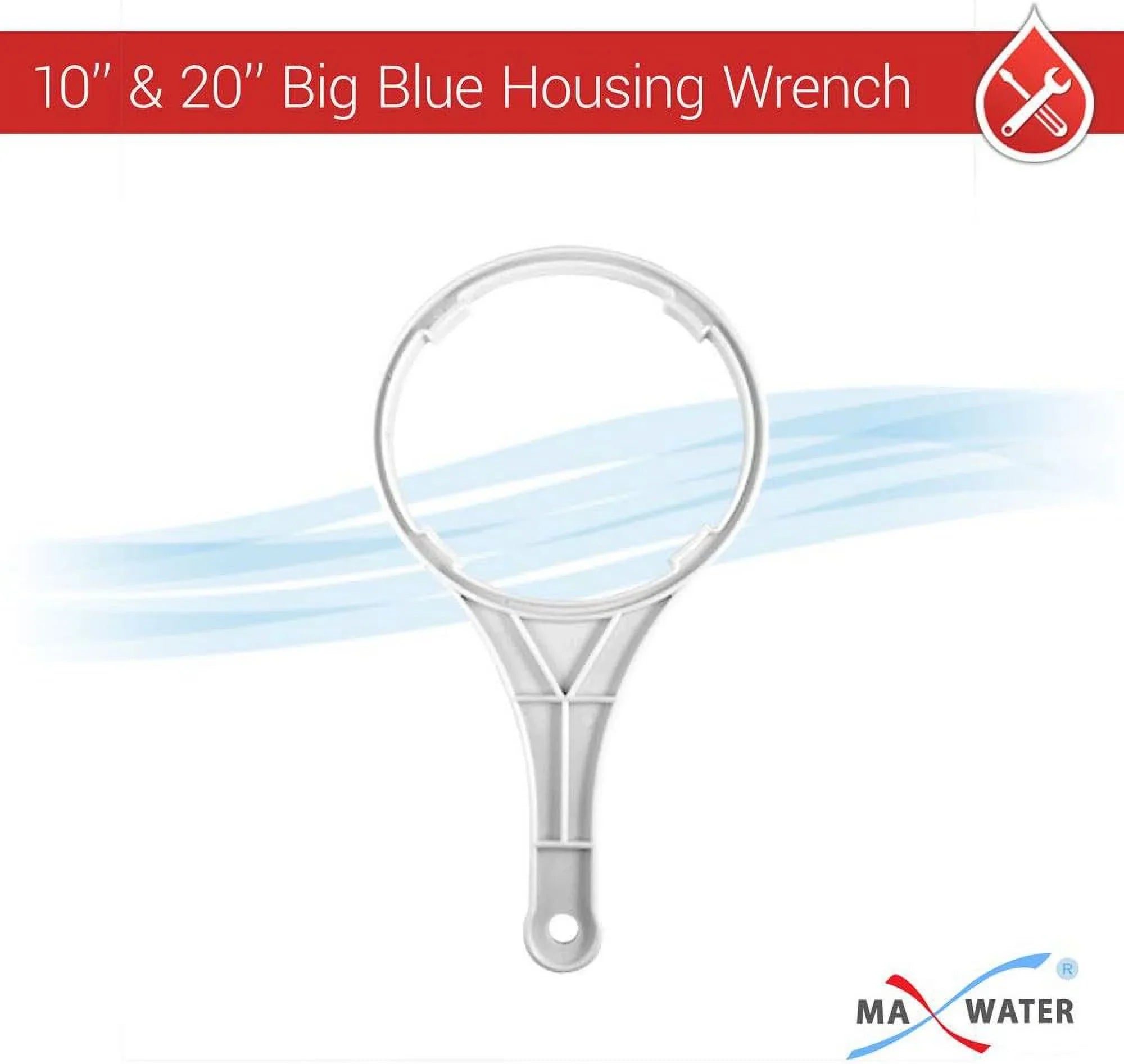 1 Pack 10" BB Blue Whole House  Sizeystem Filter Housing 1" NPT Brass Ports W/Pressure Release, Pressure Gauge, Wrench  Bracket