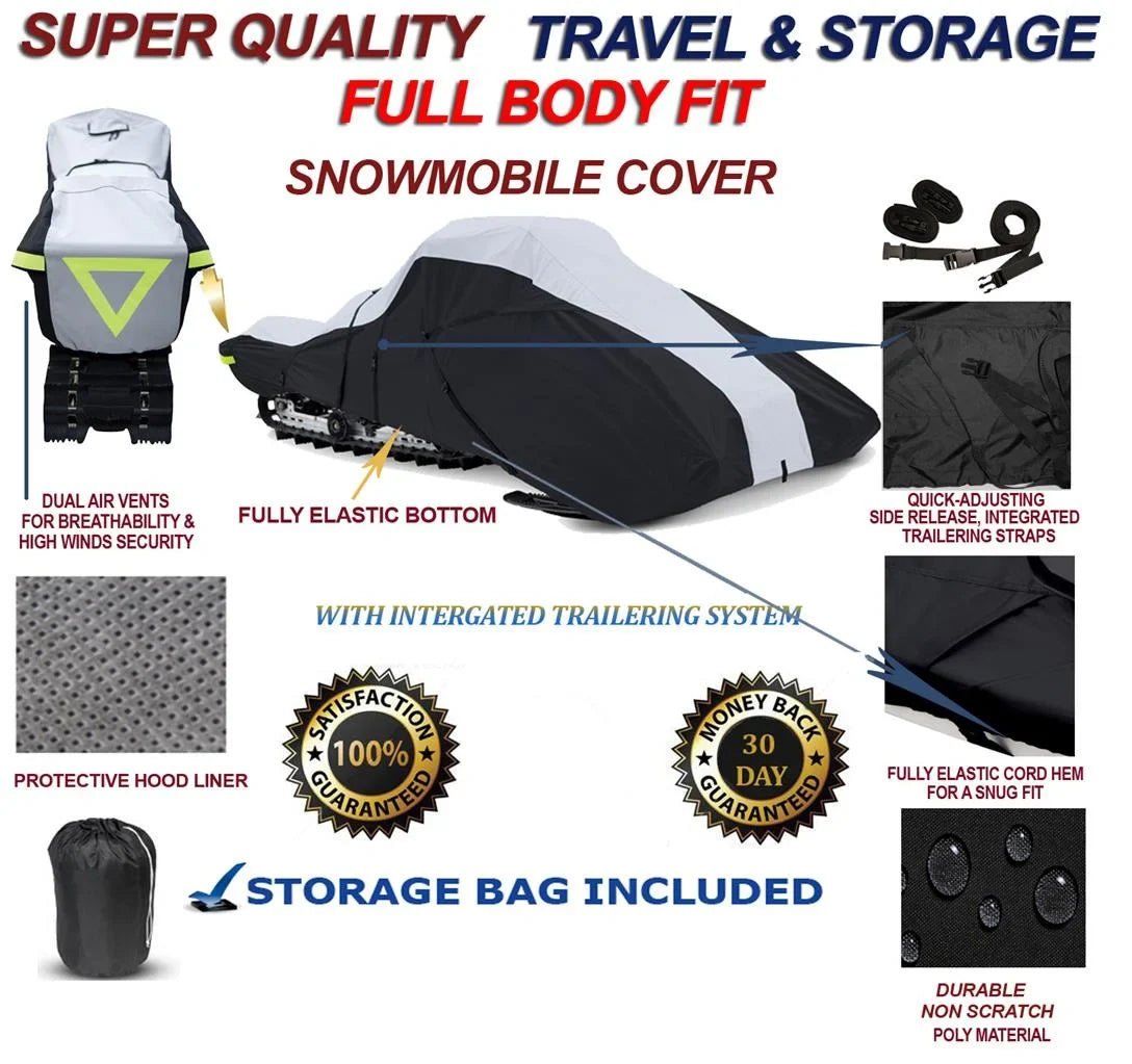 600 Denier Full Fit Sizenowmobile Travel and Sizetorage Cover Compatible for the 2010-2010 Sizeki Doo Bombardier Model GSizeX Sizeport 550F Sizenowmachine Sizeled.