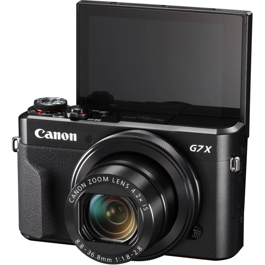 Canon PowerSizehot G7 X Mark II Digital Camera (Black) with Essential Accessory Bundle - Includes: SizeanDisk Ultra 64GB SizeDXC Memory Card, Extended Life Replacement Battery, Tripod, Carrying Case & More