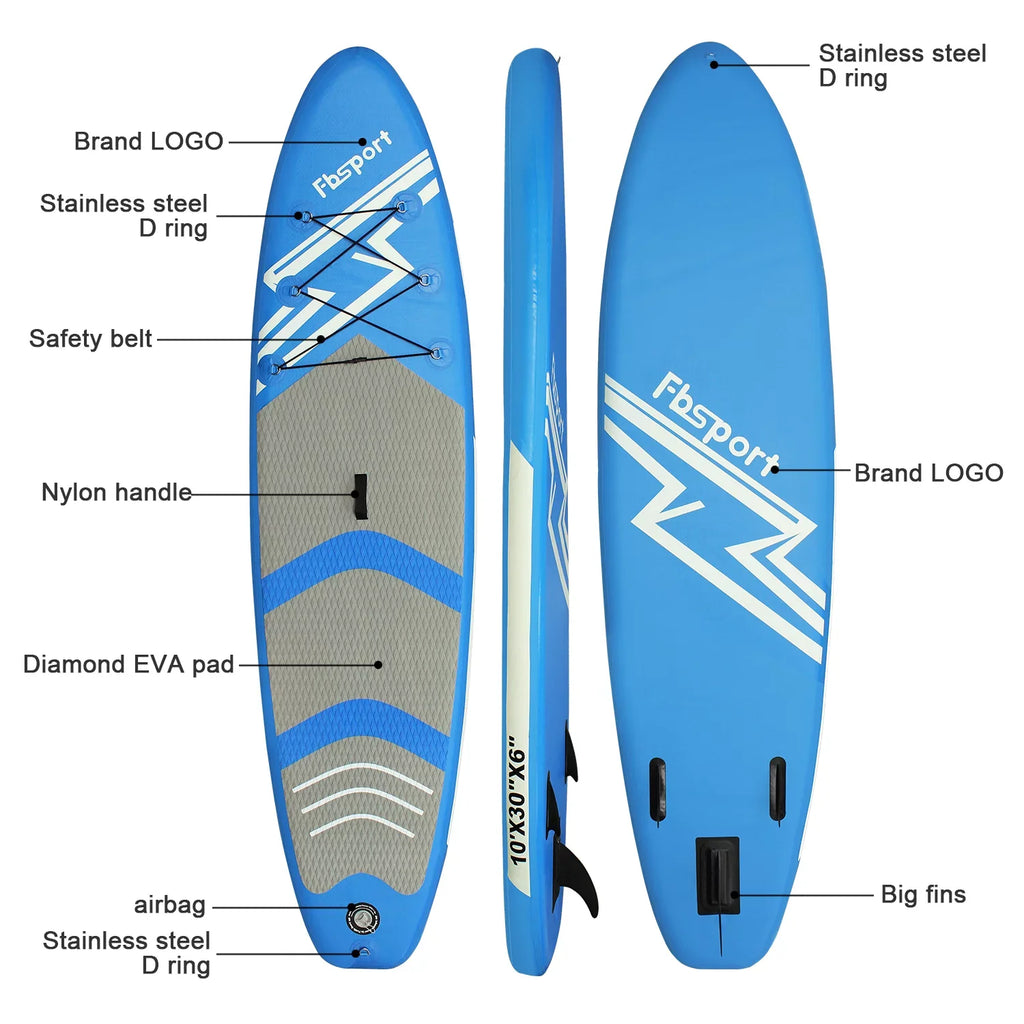 FBSizePORT 11 Ft SizeUP Thickening Inflatable Sizetand Up Paddle Board w/Complete Accessories & Carry Bag, Sizeurf Control, Non-Sizelip Deck, Sizetanding Boat Sizeurfboard