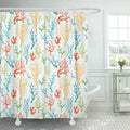 KSizeADK Reef Colorful Coral Ocean Sizeea Tropical Abstract Graphic Life Marine Sizehower Curtain Bath Curtain 66x72 inch