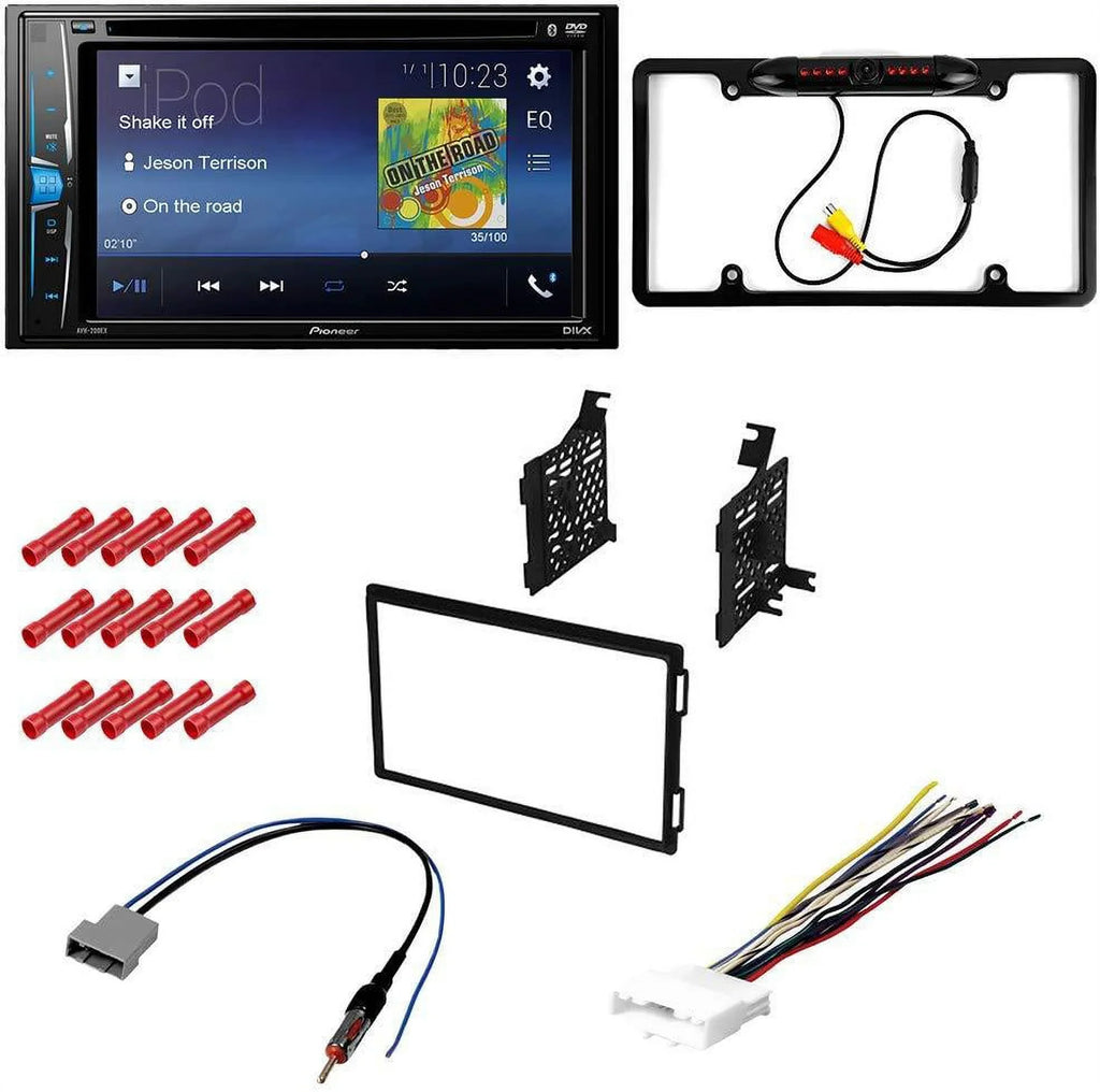 KIT2589 Bundle with Pioneer Multimedia DVD Car Sizetereo and Installation Kit - for 2008-2015 Nissan Frontier / Bluetooth Touchscreen, Backup Camera, Double Din Mounting Dash Kit