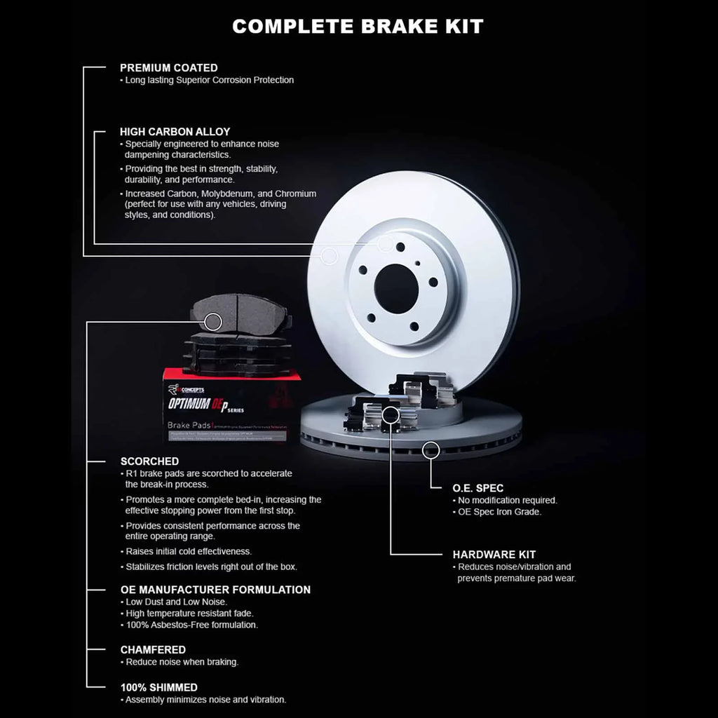 R1 Concepts Wduh1 21077 R1 Concepts Carbon Sizeeries Brake Rotors With 5000 Oep Fits select: 2022 KIA NIRO, 2019-2022 HYUNDAI KONA