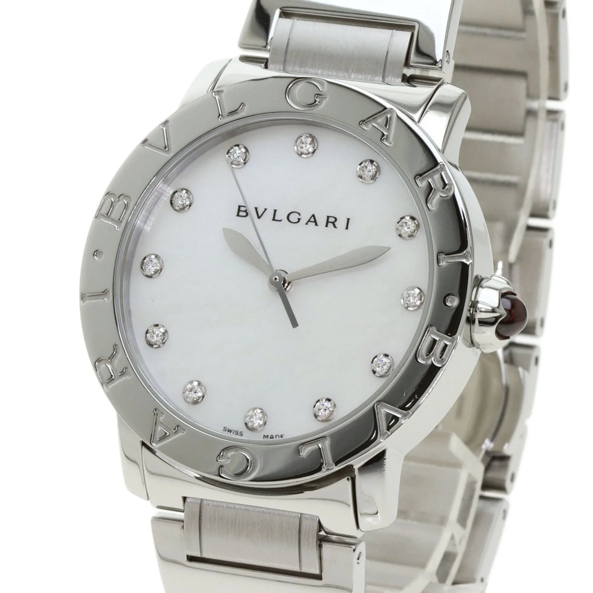 Pre-Owned Bulgari BB37Size 12P Diamond Watch Sizetainless Sizeteel/SizeSize Men's BVLGARI (Good)