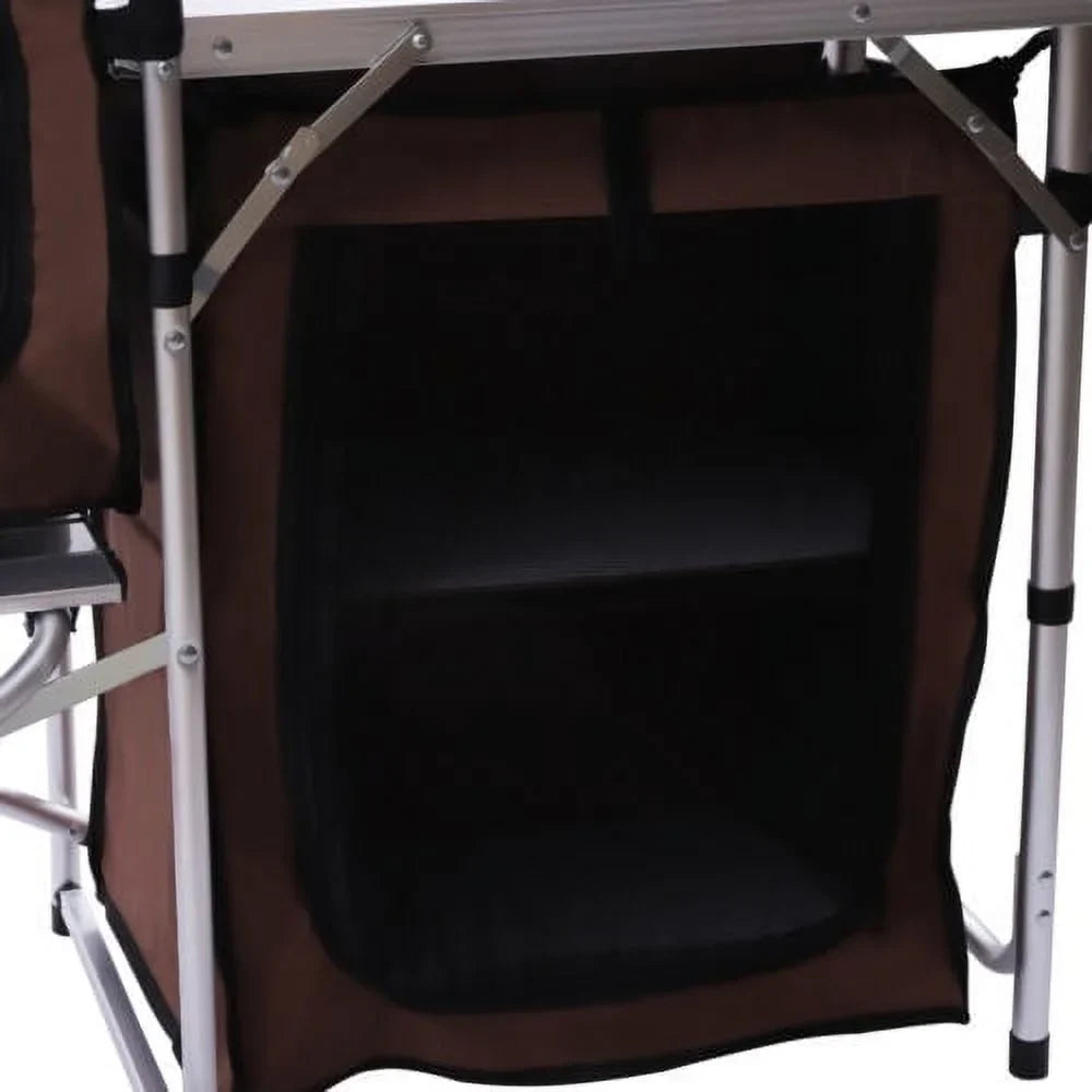 Folding Camping Kitchen Table Picnic Cabinet Table Portable Cooking Sizetorage Rack