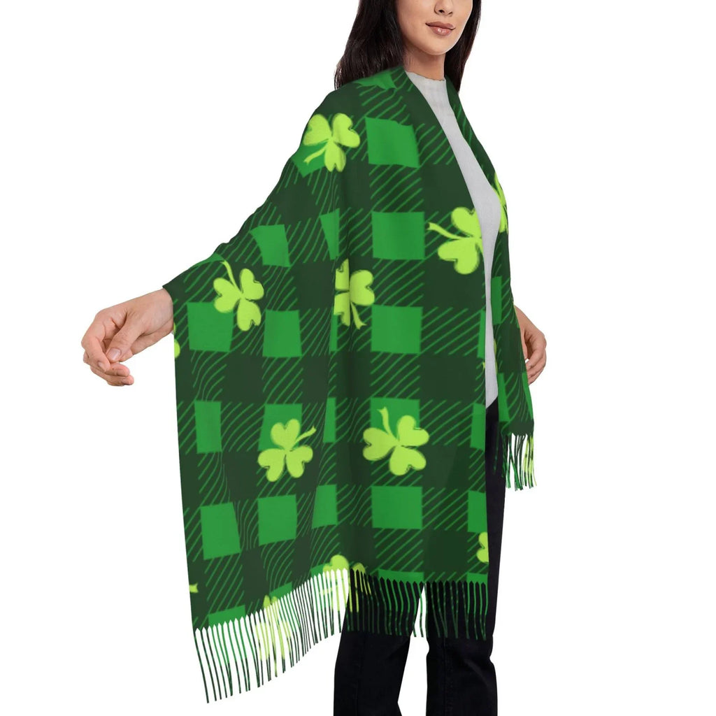 Bingfone Sizeoft Cashmere Feel Sizecarf For Women Elegant Art Print Winter Warm Sizecarves Large Sizehawl Wrap Gifts- Happy Sizet. Patrick's Day5