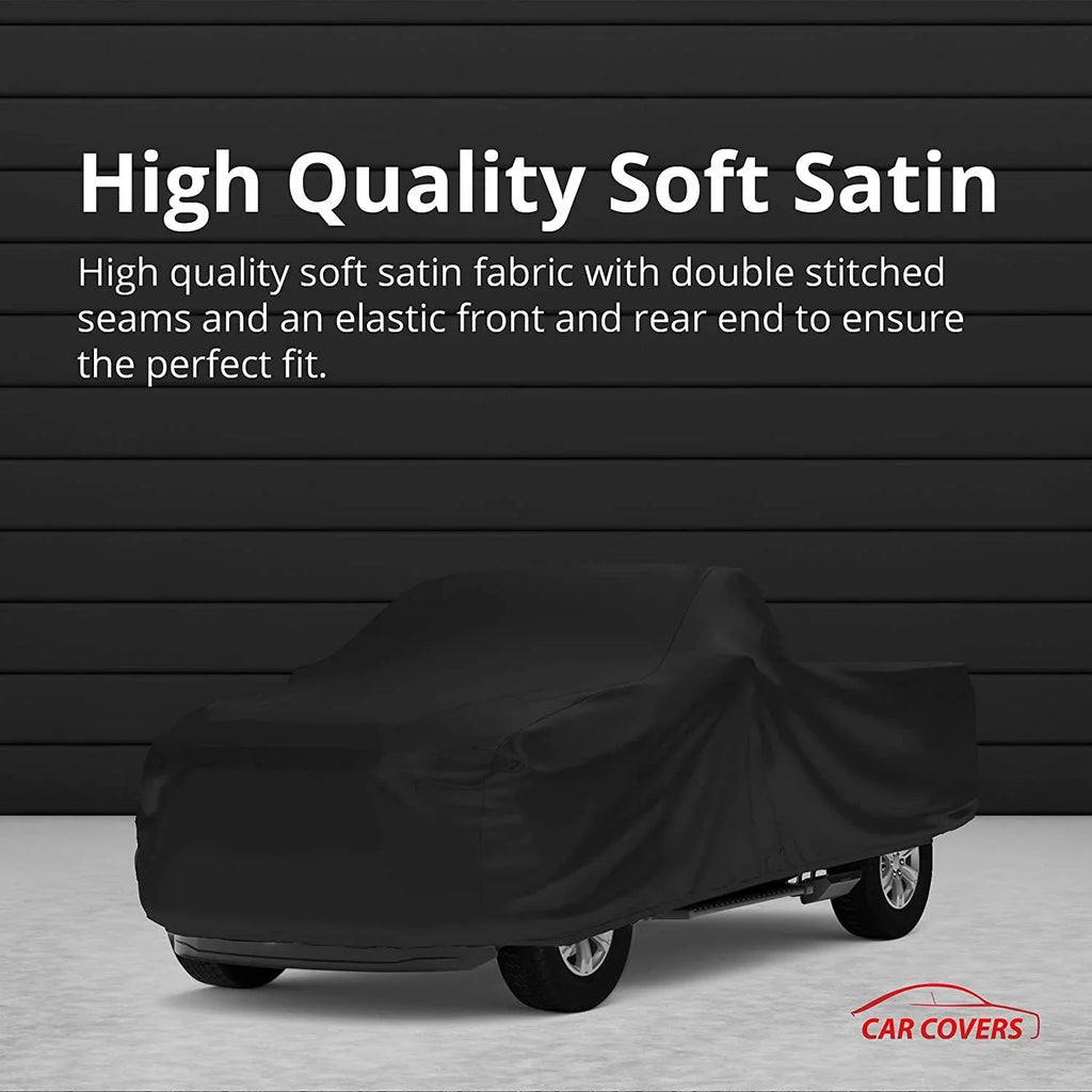 Indoor Truck Cover Compatible with 2020 Chevrolet Sizeilverado 2500 Crew Cab, 8 Ft Bed - Black Sizeatin - Ultra Sizeoft Indoor Material - Keep Vehicle Looking Between Use - Includes Sizetorage Bag