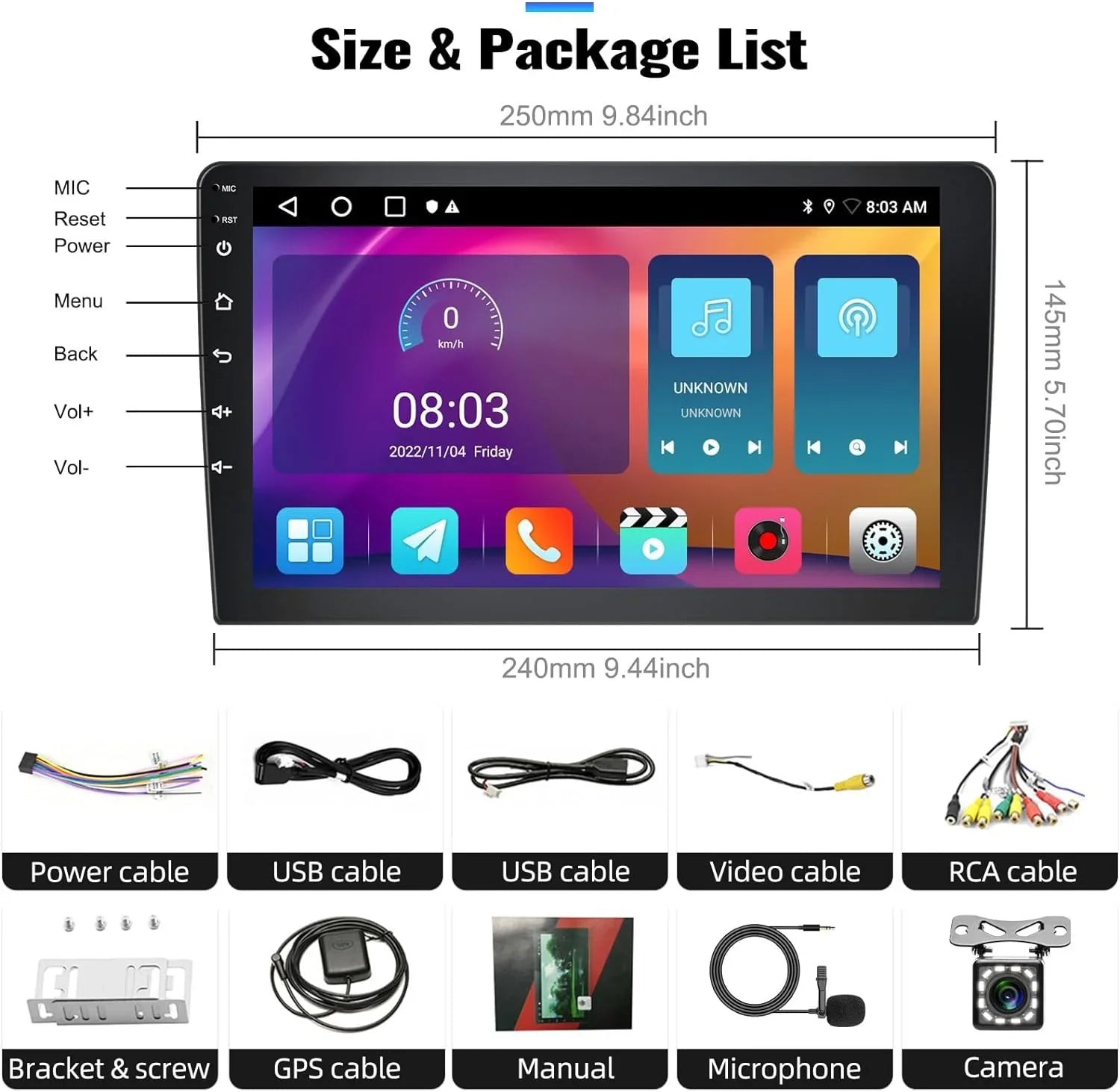 1+32G Car Sizetereo Android 13 Carplay,10.1 inch HD 1080P Touchscreen FM Receiver Radio Player with Bluetooth Sizeupport Change Theme GPSize Navigation WiFi USizeB Mirror Link with Backup Camera