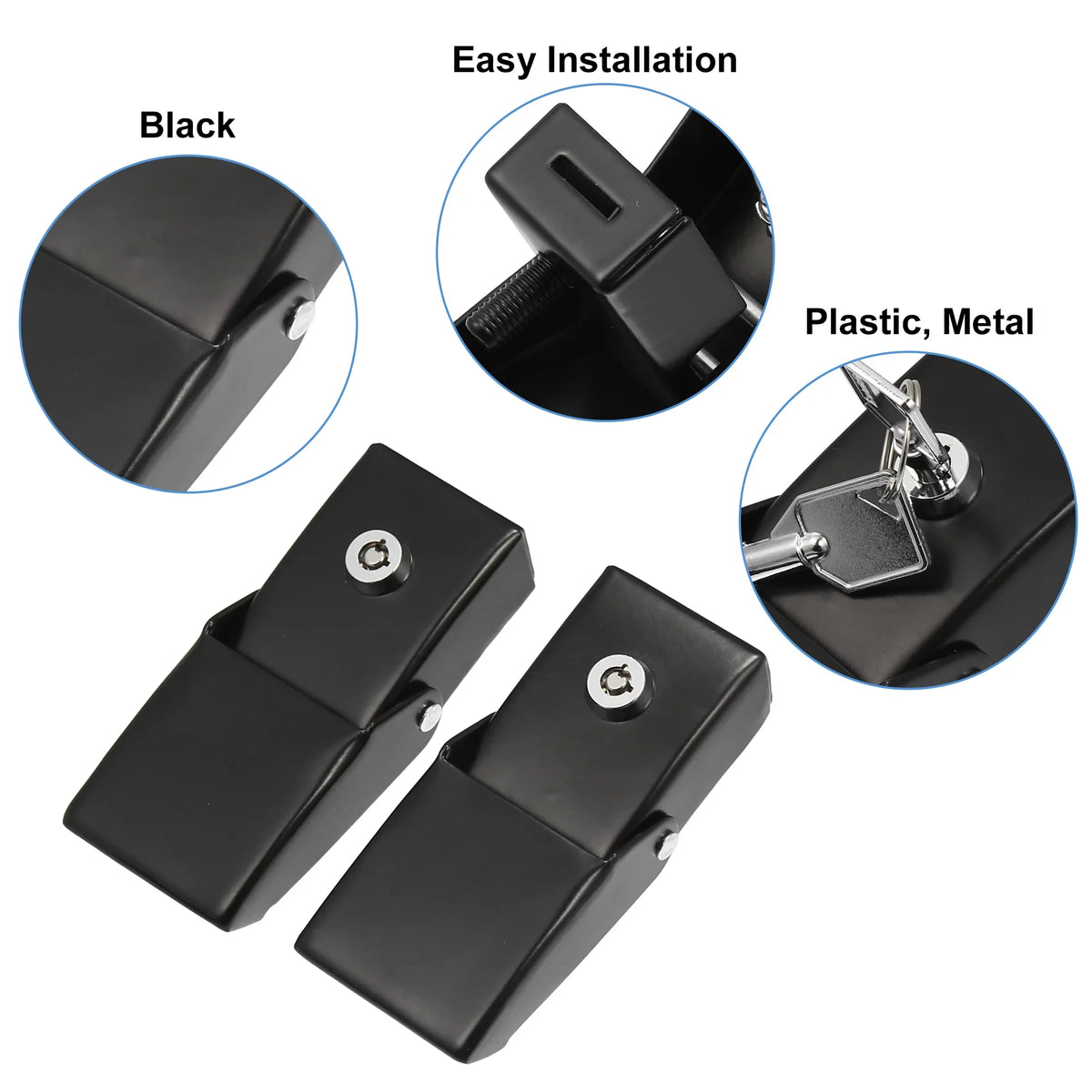 Unique Bargains 1 Pair Front Hood Latches Hood Catch Locking Fit for Jeep Wrangler JK JL 2007-2021 Black