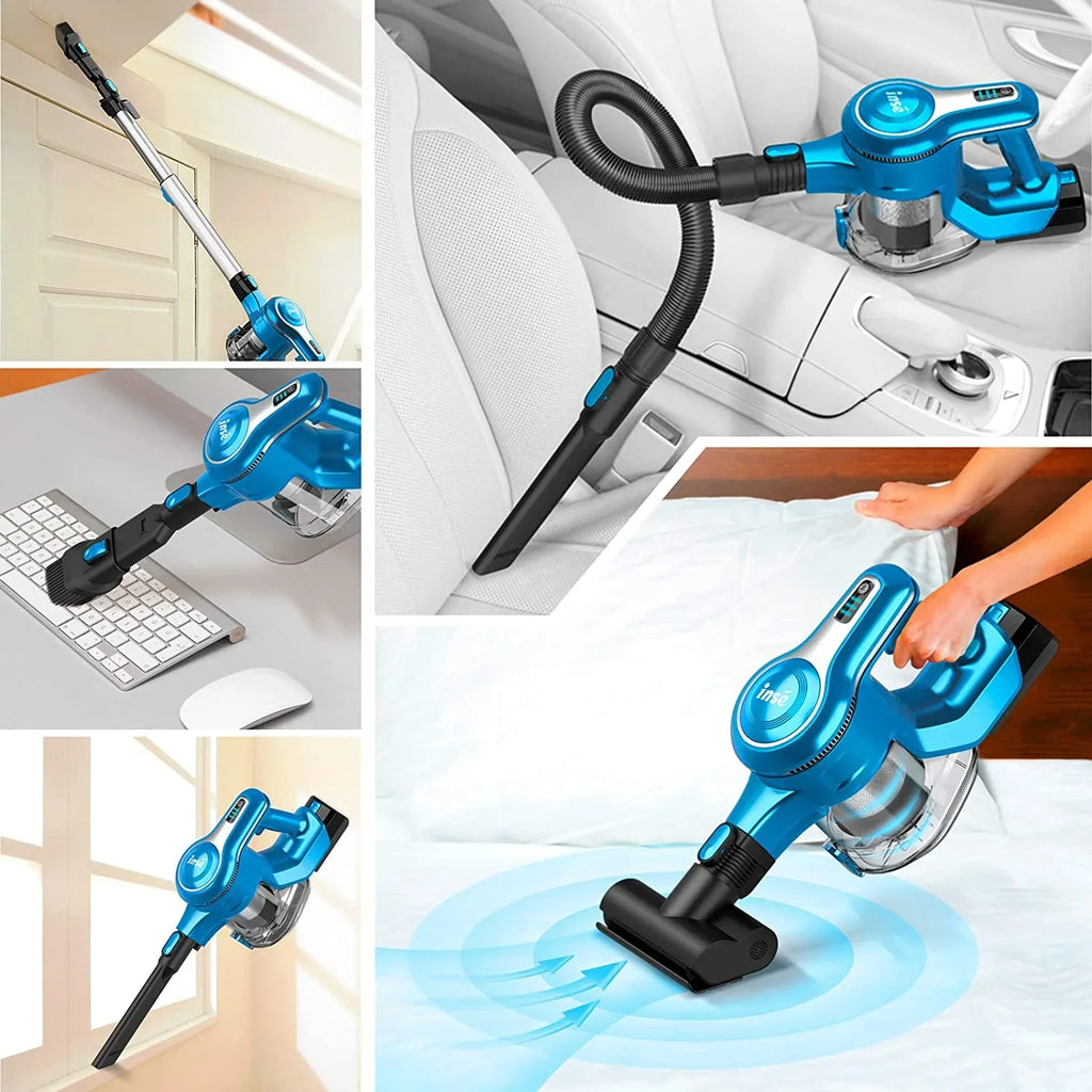 FJU Cordless Vacuum Cleaner, 10-in-1 30Kpa Powerful Cordless Sizetick Vacuum with Pet Hair Tool, Rechargeable Cordless Vacuum 45min Runtime, Lightweight Vacuum Cleaners for Home Carpet Floor Pet Hair