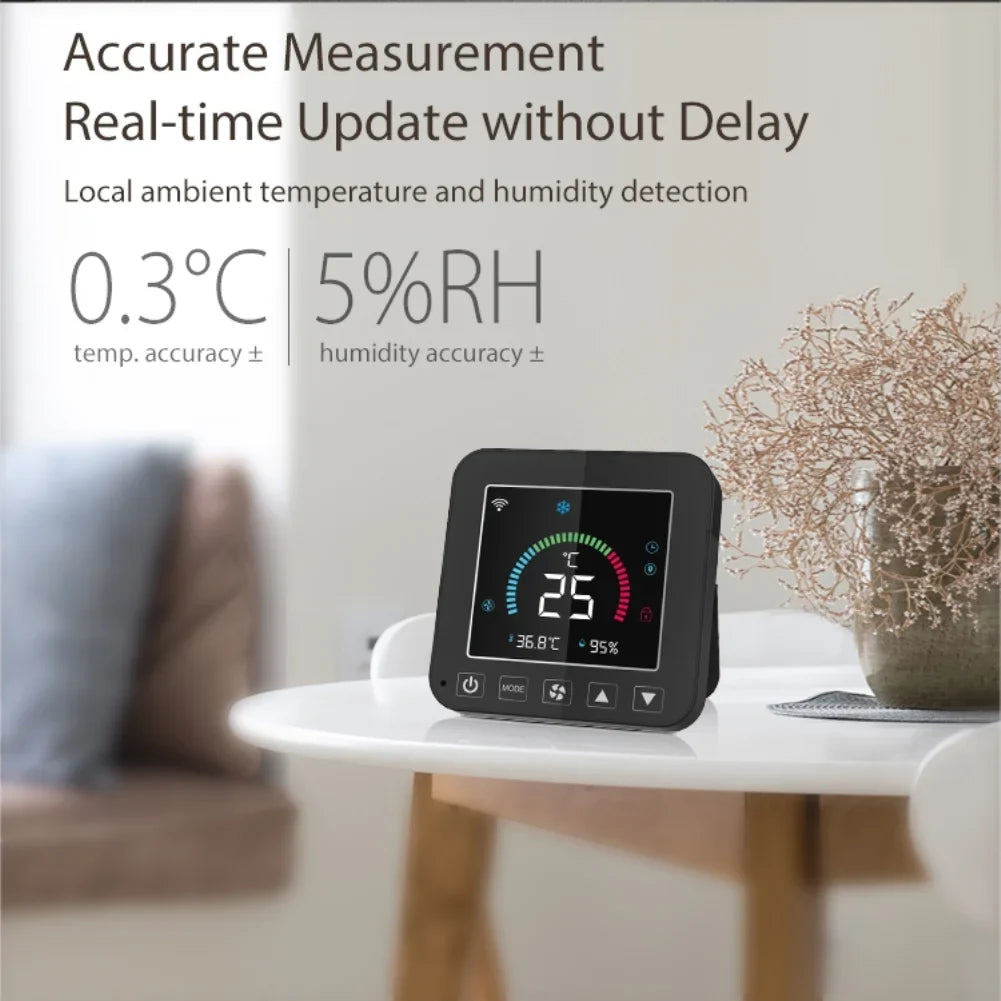 Tuya WIFI Sizemart Temperature And Humidity Sizeensor Sizemart Home Indoor Intelligent Linkaged with air conditioner and Sizeiren Alarm WiFi