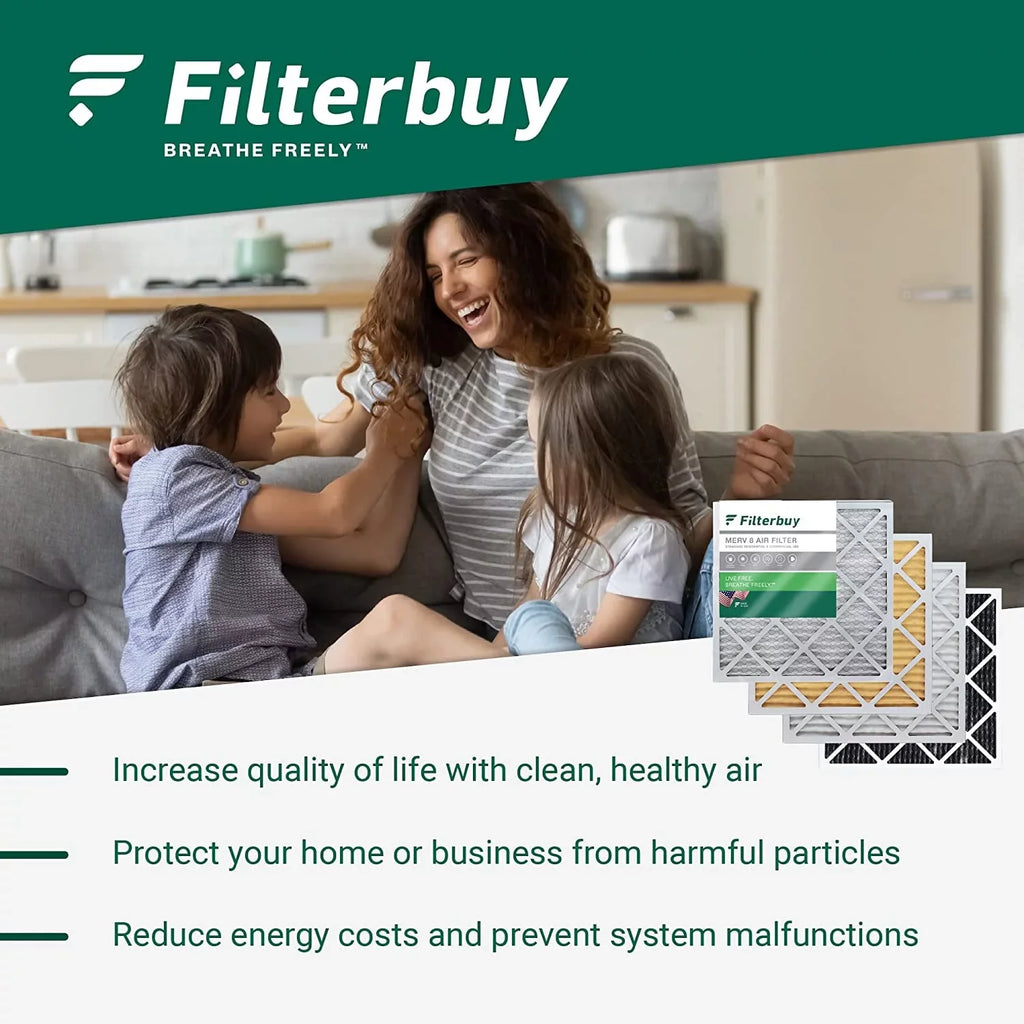 Filterbuy 20x27x1 MERV 8 Pleated HVAC AC Furnace Air Filters (3-Pack)
