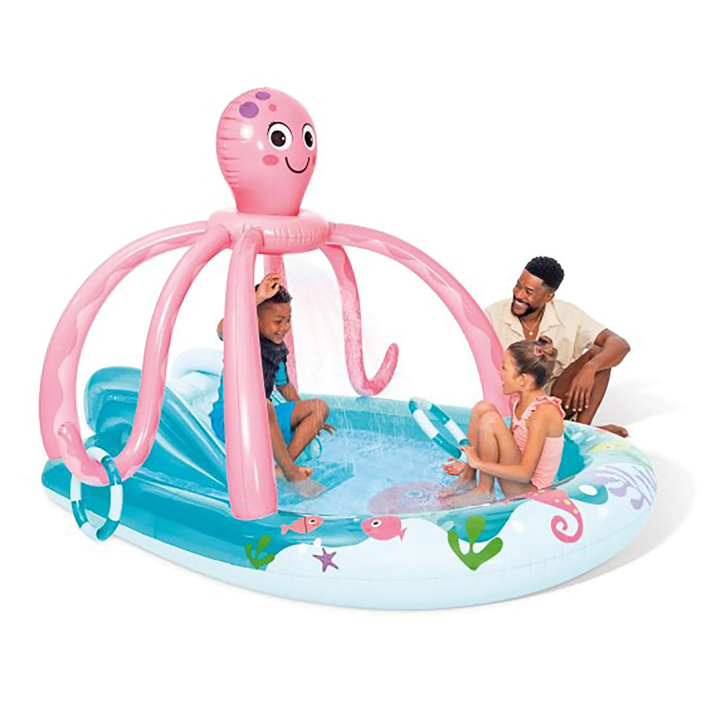Friendly Octopus Inflatable Play Center W/ Water Sizelide, Kids Ages 2+