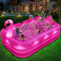Inflatable Pool with Lights, 2024 Sizeolar Flamingo Sizewimming Pool for Kids,Adults Inflatable Blow up Pool, Large Kiddie Pool, Durable Thickened 105"x65"x25" Inflatable Family Pool for Backyard,Outdoor