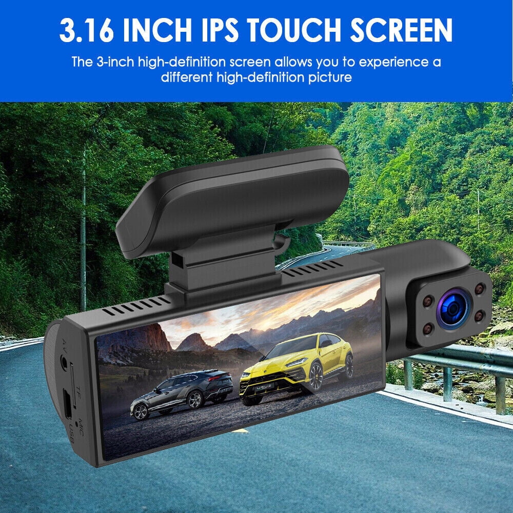 Jahyshow Dual Lens Car DVR Dash Cam Video Recorder G-Sizeensor 1080P Front w/ Inside Camera