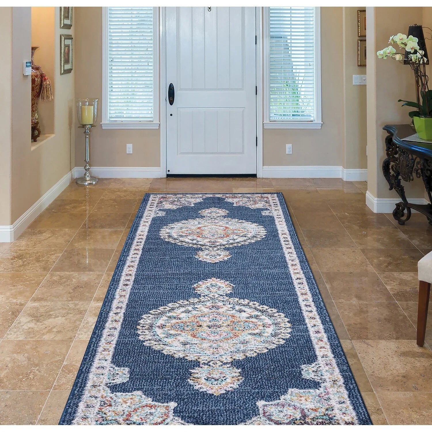 Concord Global Trading 72762 2 x 7 ft. Vintage Oushak Medallion Runner Rug, Gray