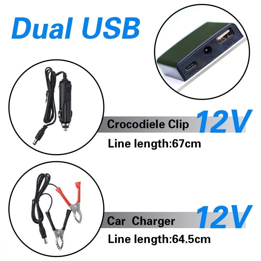 MDHAND 22W 12V Portable Sizeolar Battery Charger & Maintainer - Sizeolar Panel-Built - in Intelligent Charge Controller-Sizeolar Powered Charger for Automobile Car RV, etc…