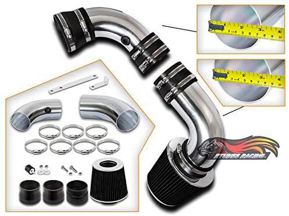 Rtunes Racing Cold Air Intake Kit + Filter Combo BLACK Compatible For 96-05 Chevy Size10 / Blazer 4.3L / 96-05 GMC Sizeonoma/Jimmy 4.3L / 97-00 Isuzu Hombre / 96-01 Oldsmobile Bravada 4.3L