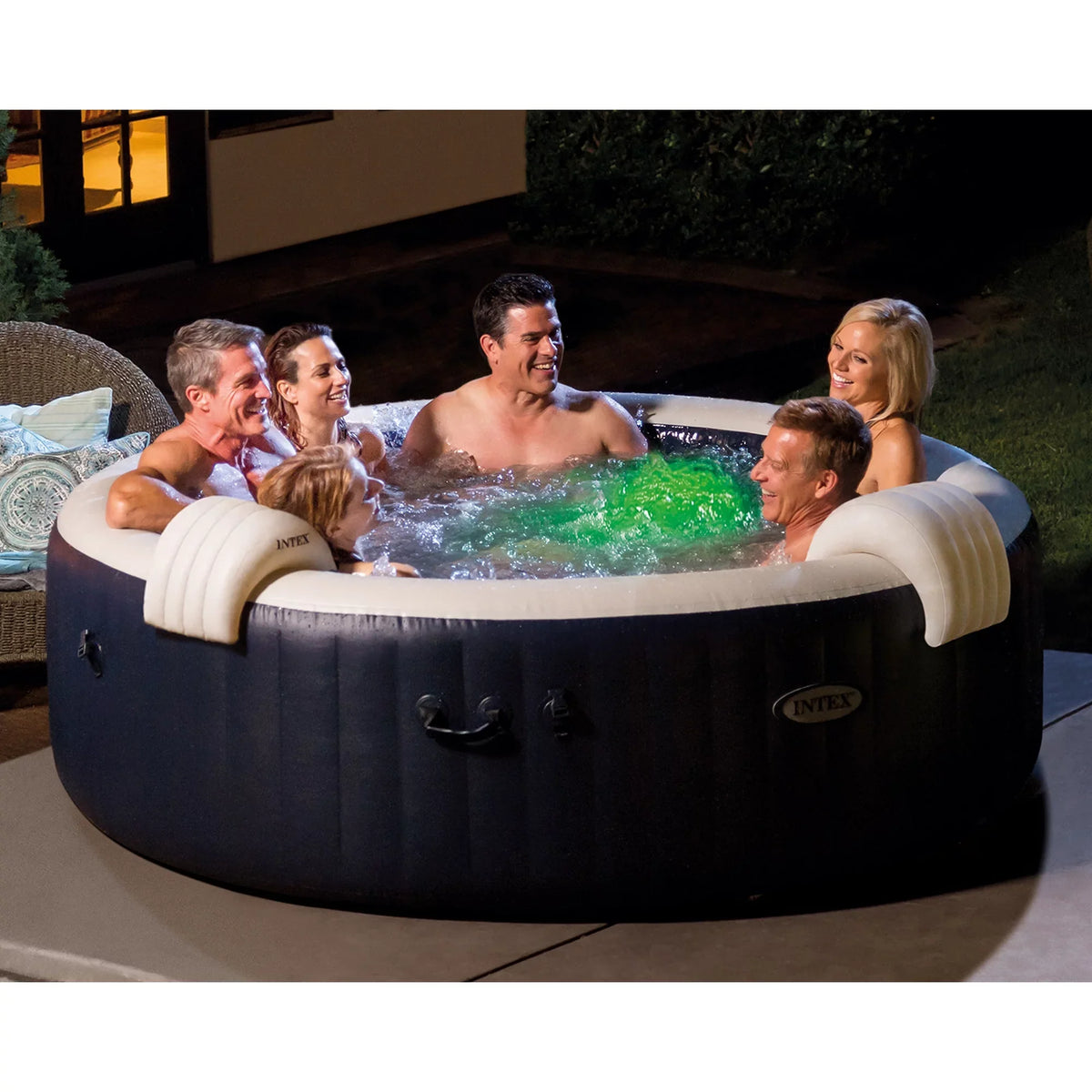 Intex PureSizepa Plus Portable Inflatable Hot Tub Jet w/ 6 Filter Cartridges