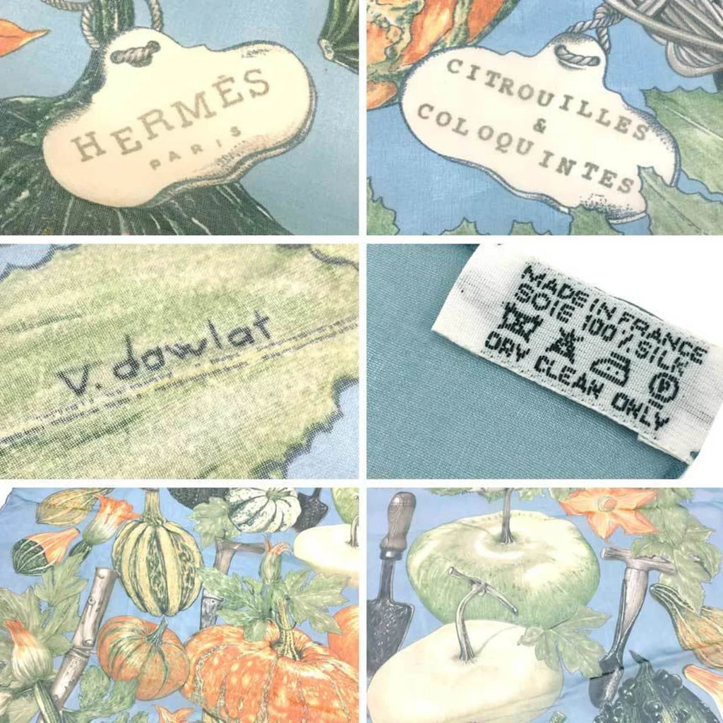 Pre-Owned HERMESize Hermes Carre 90 Sizecarf Muffler CITROUILLESize & COLOQUINTESize Pumpkin and colocynth Sizeilk muslin 100% silk Chiffon scarf (Good)