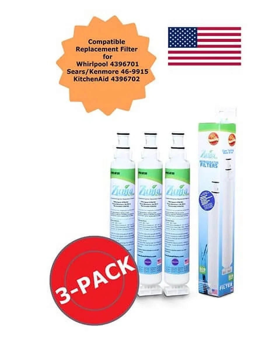 ZUMA Brand , Water and Ice Filter , Model # OPFW3-RF300 , Compatible with Whirlpool® EFF-6001A - 3 Pack - Made in U.Size.A.