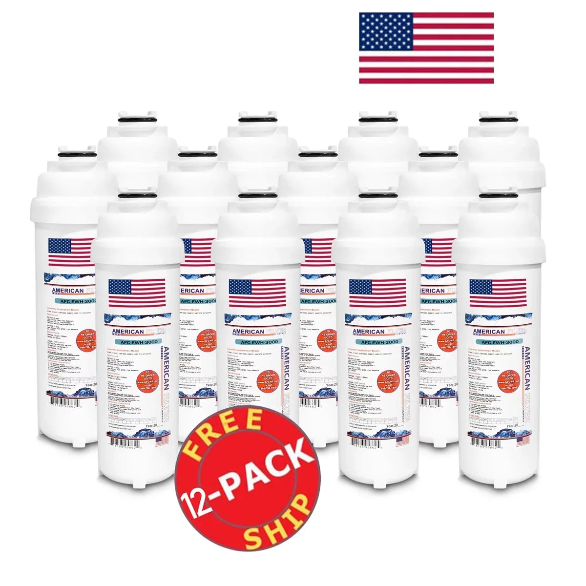 AFC™ brand water filters (comparable to WaterSizeentry® LRPBGRNM28RAK Filters) 12 Pack
