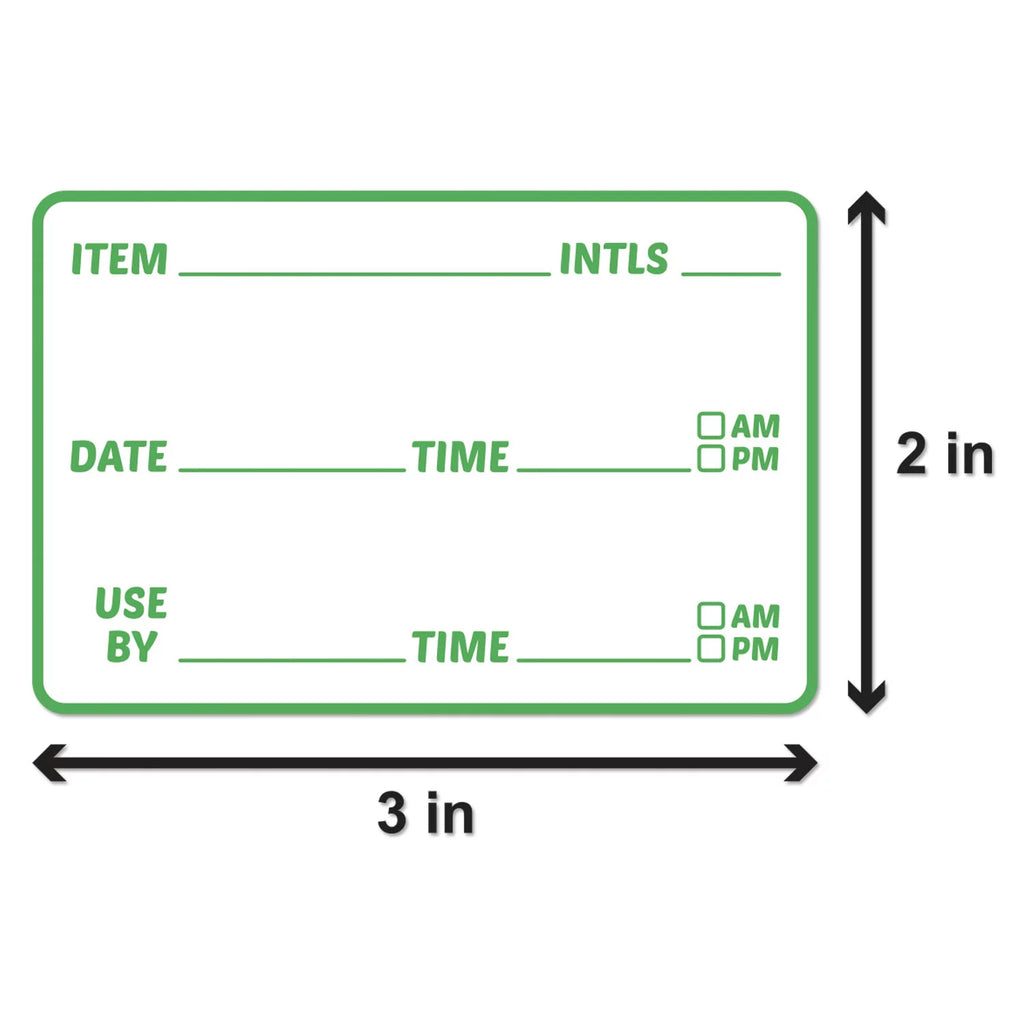 OfficeSizemartLabels 3" x 2" Restaurant Inventory Labels for Food Rotation, Kitchens or Food Trucks (Green, 300 Labels per Roll, 10 Rolls)