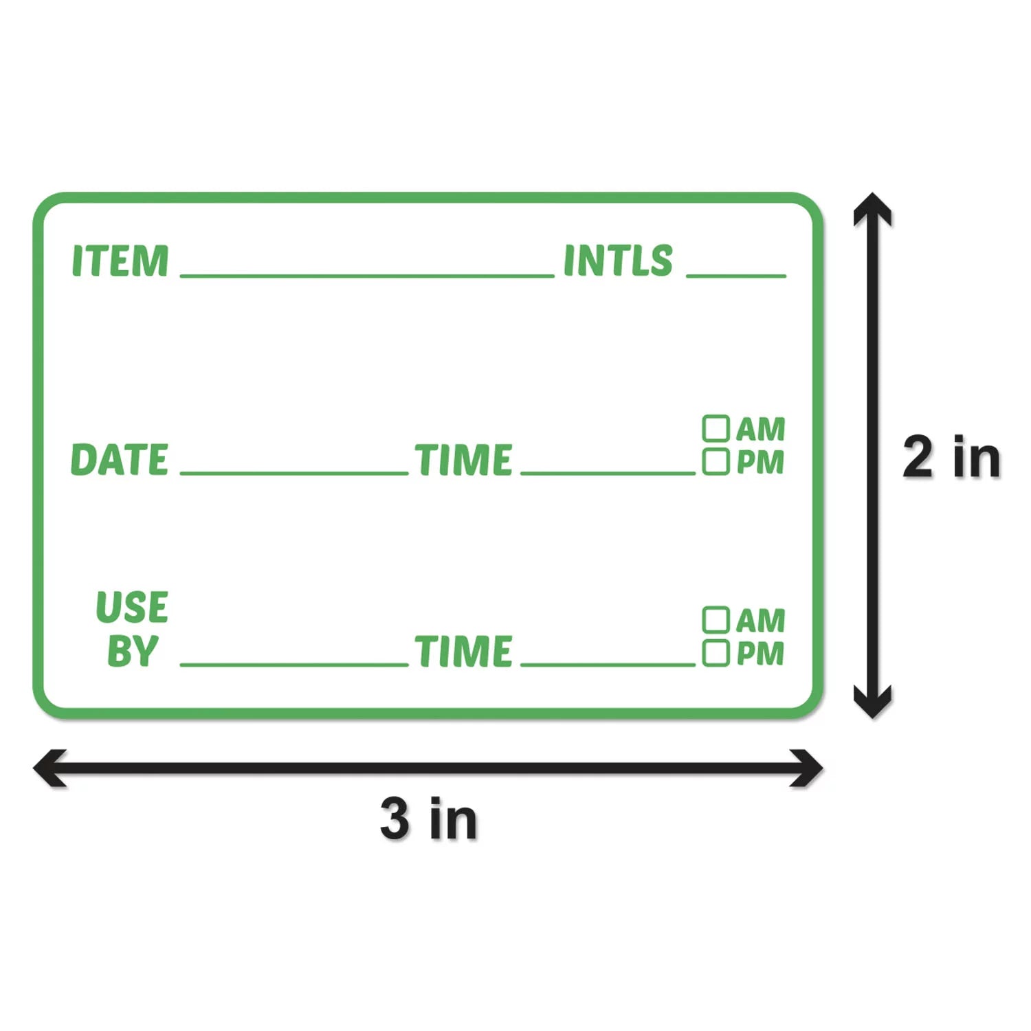 OfficeSizemartLabels 3" x 2" Restaurant Inventory Labels for Food Rotation, Kitchens or Food Trucks (Green, 300 Labels per Roll, 10 Rolls)