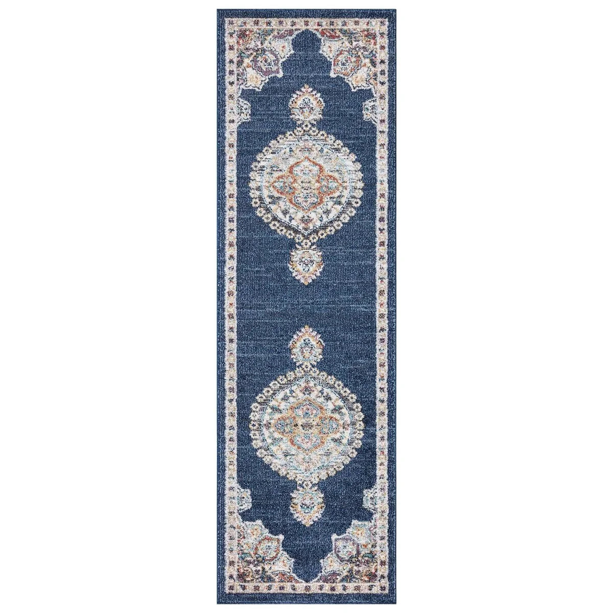 Concord Global Trading 72762 2 x 7 ft. Vintage Oushak Medallion Runner Rug, Gray