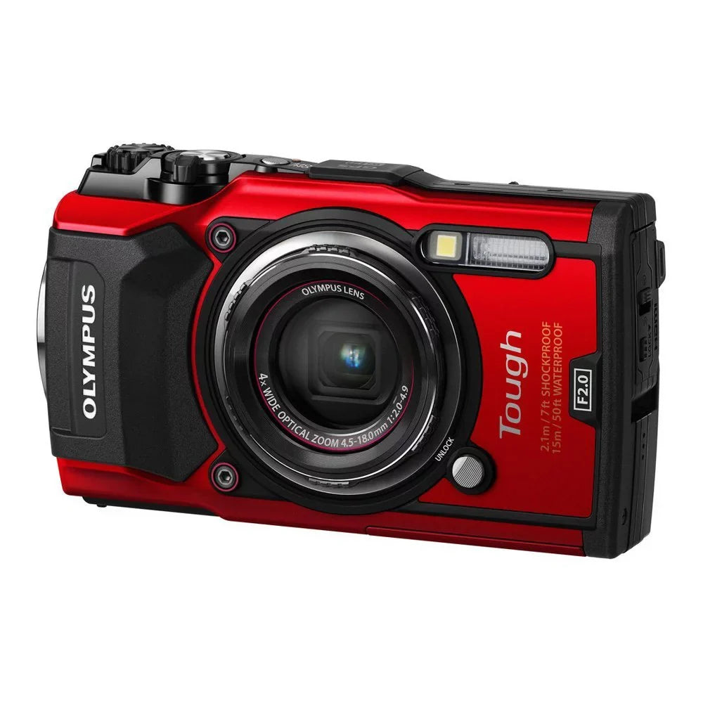 Olympus Tough TG-5 12.0-Megapixel Water-Resistant Digital Camera - Ultra HD 4K Video F2.0 Wide Angle - Red/Black (Basic)