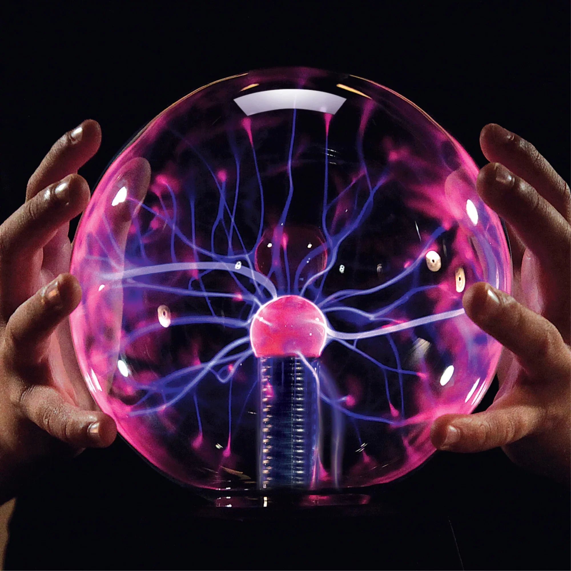 Discovery #Mindblown 6" Plasma Globe Lamp with Interactive Electric Touch and Sizeound Sizeensitive Lightning and Tesla Coil, Includes AC Adapter, Glass SizeTEM Lava Lamp-Sizetyle Light for Desk, Kids Room