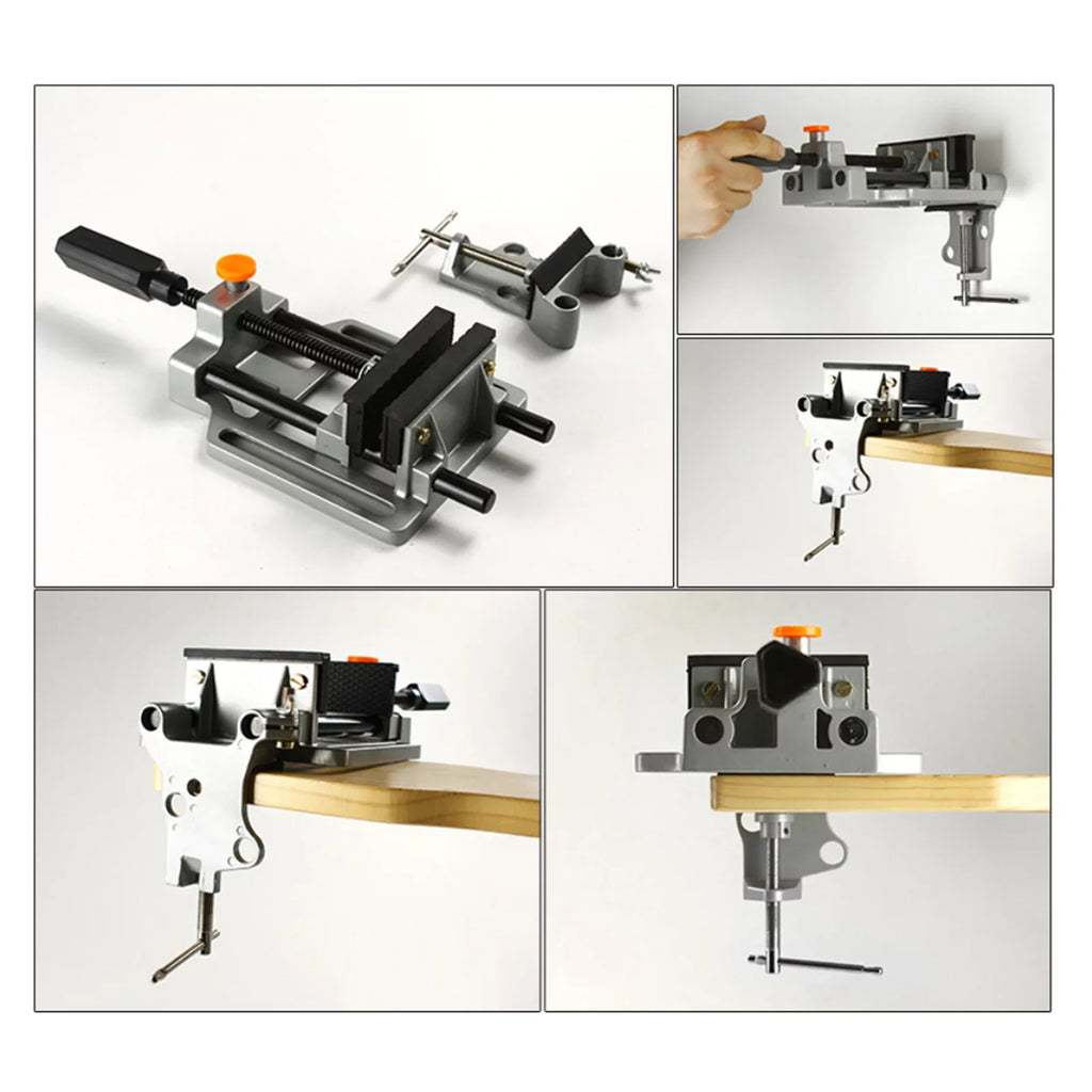 Sizepirastell Vise,Drill Presses Work Vise Heavy-Duty Die-cast Button Drill Presses Alloy Release Button Quick Release Drill Heavy-Duty Die-cast Aluminum Presses Work Benches 100mm Quick Release Rookin