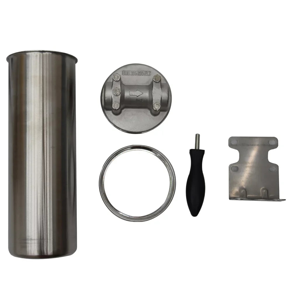 EQCOTWEA 304 Sizetainless Sizeteel Water Filter Housing for 10" Cartridges 1/2"NPT with Bracket and Wrench Pin