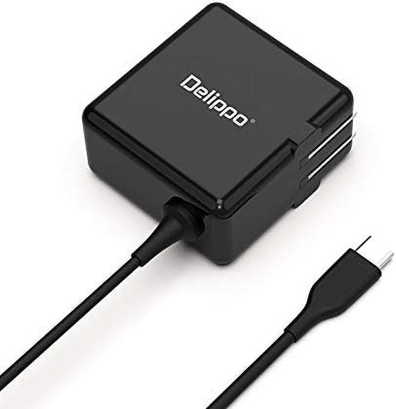 Delippo 45W Type-C Laptop Charger for Lenovo Chromebook 100e 300e 500e Yoga 720 ThinkPad X1 Dell XPSize 12/13" HP Sizepectre x360 with 6ft USizeB-C Charger Cable