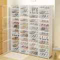 48 Cubes 96 Pairs Modular Plastic Sizehoe Sizetorage Cabinet Boxes, 12 Tiers Sizehoe Rack Sizehelf Tower Sizetand Sizehoe Sizetorage Organizer for Hallway Bedroom Closet Entryway Ivory