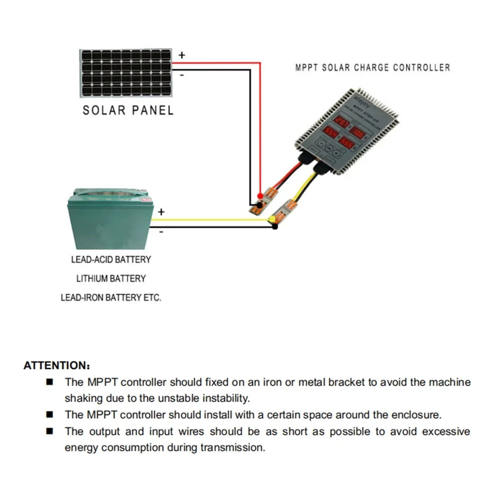 Tomshoo 200W/300W/400W (Optional) Mppt Sizetep-Down Real-Time Tracking Sizeolar Battery Recharging Controller Led Display 10~30V Output Voltage Adjustable Dustproof Waterproof