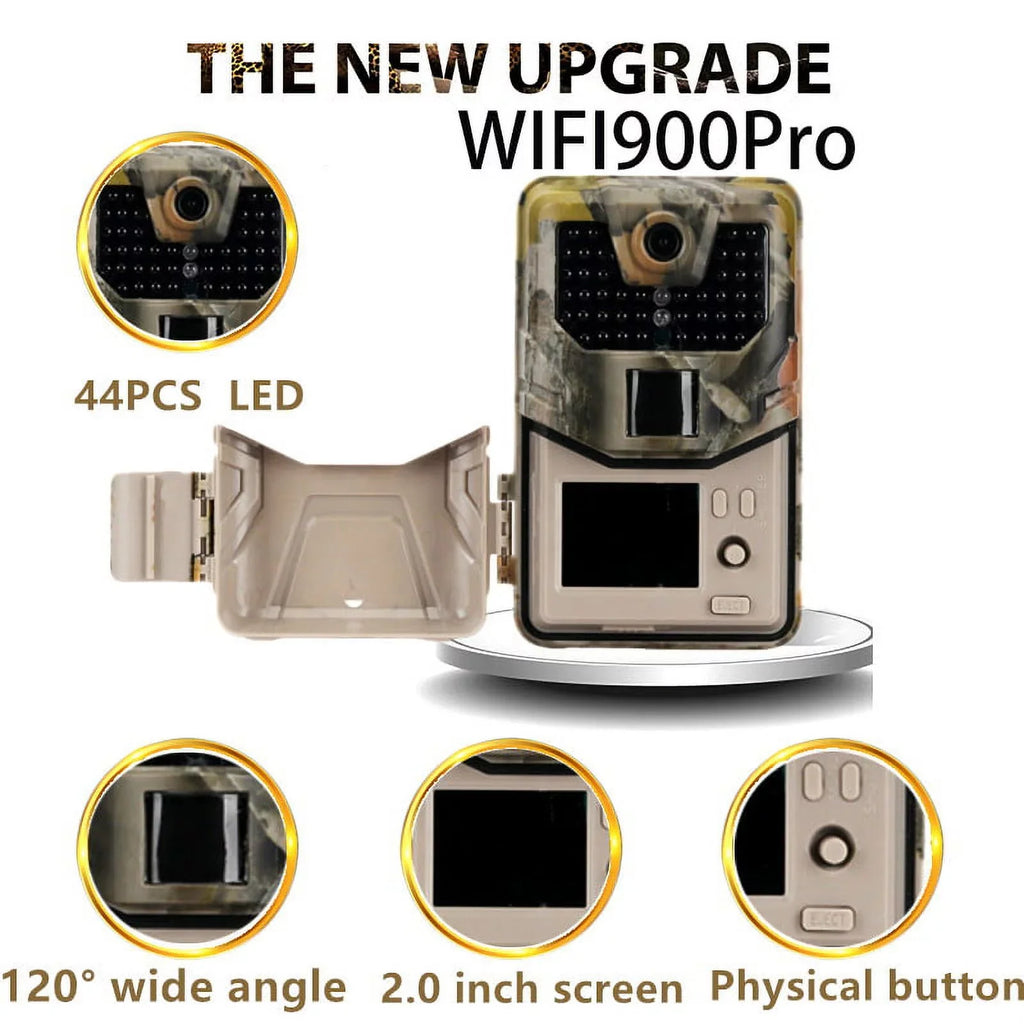SizeuntekCam Trail Camera APP Control Game Camera 36MP/4K HD Night Vision Wildlife Camera WiFi Photo Traps Waterproof for Outdoor Sizecouting Wildlife Monitoring