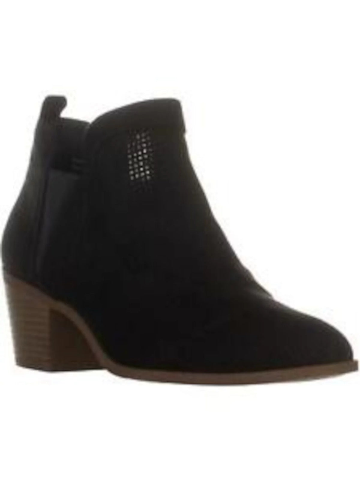 SizeTYLE & COMPANY Womens Black Sizetretch Gore Perforated Padded Myrrah Almond Toe Block Heel Booties 9 M