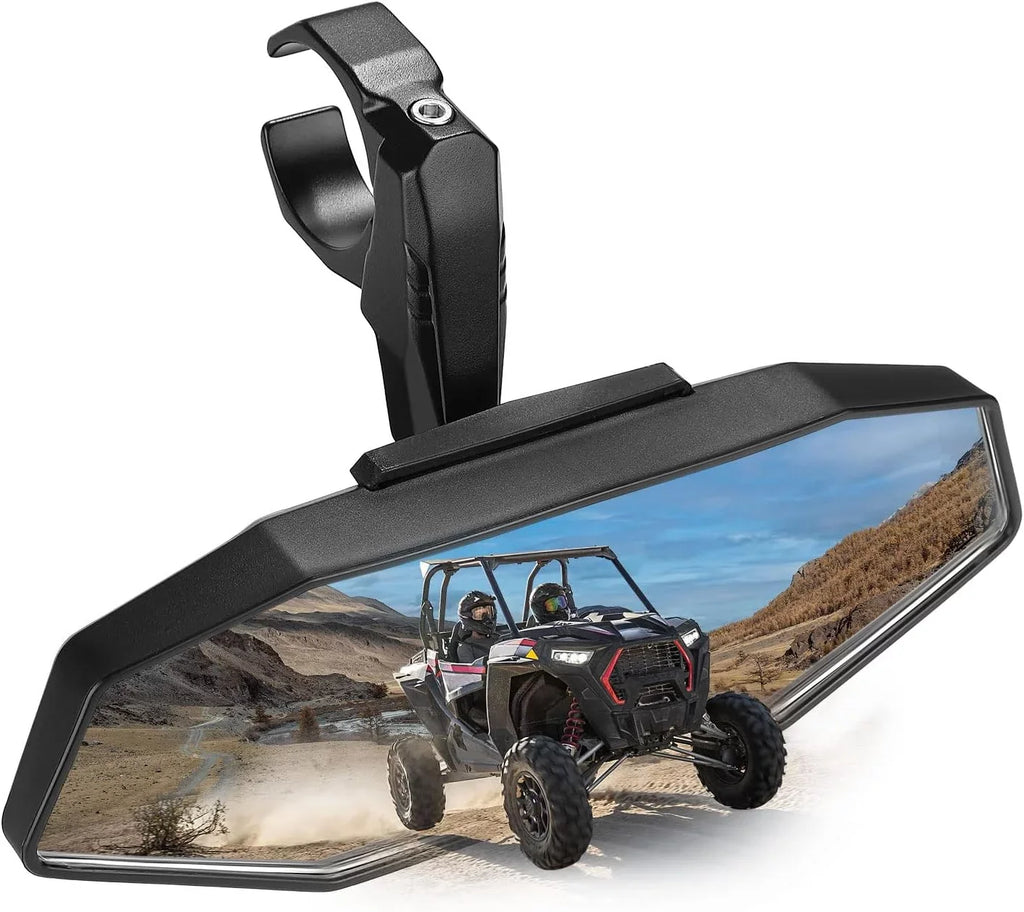 Kemimoto UTV Center Rear View Mirrors for 1.6"-2" Compatible with Polaris RZR Can Am X3 Maverick Yamaha Rhino Kawasaki KRX 1000 Honda Pioneer