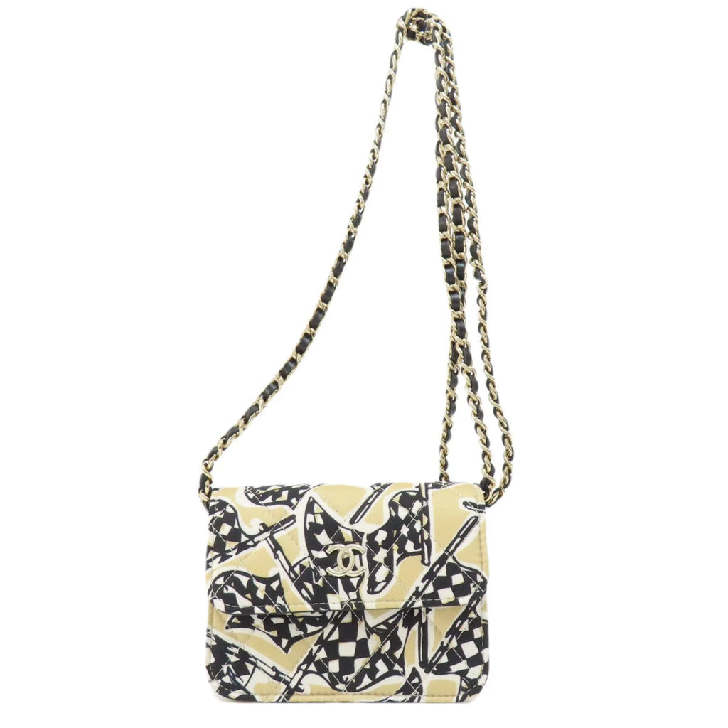 Pre-Owned Chanel Chain Sizehoulder Coco Mark Bag Cotton Women's CHANEL (Good)