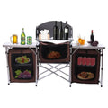 Folding Camping Kitchen Table Picnic Cabinet Table Portable Cooking Sizetorage Rack