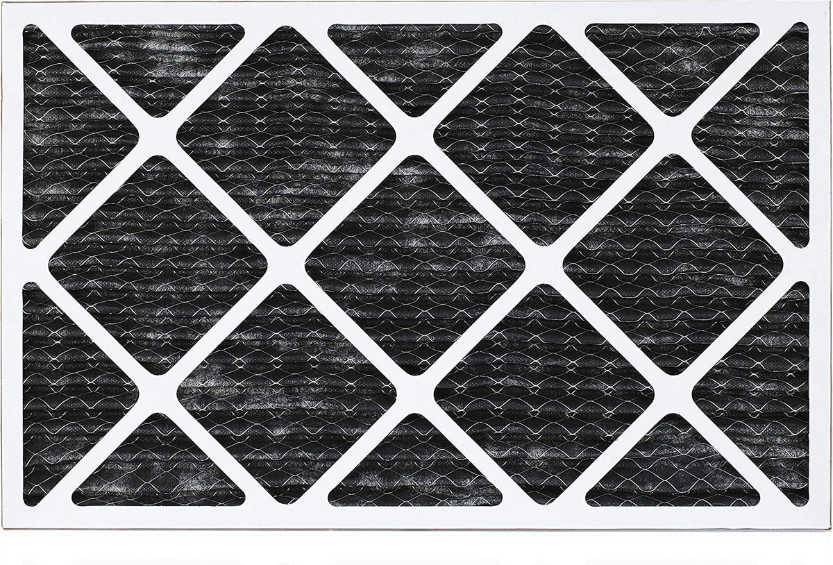 Filterbuy 14x25x1 MERV 8 Odor Eliminator Pleated HVAC AC Furnace Air Filters with Activated Carbon (6-Pack)