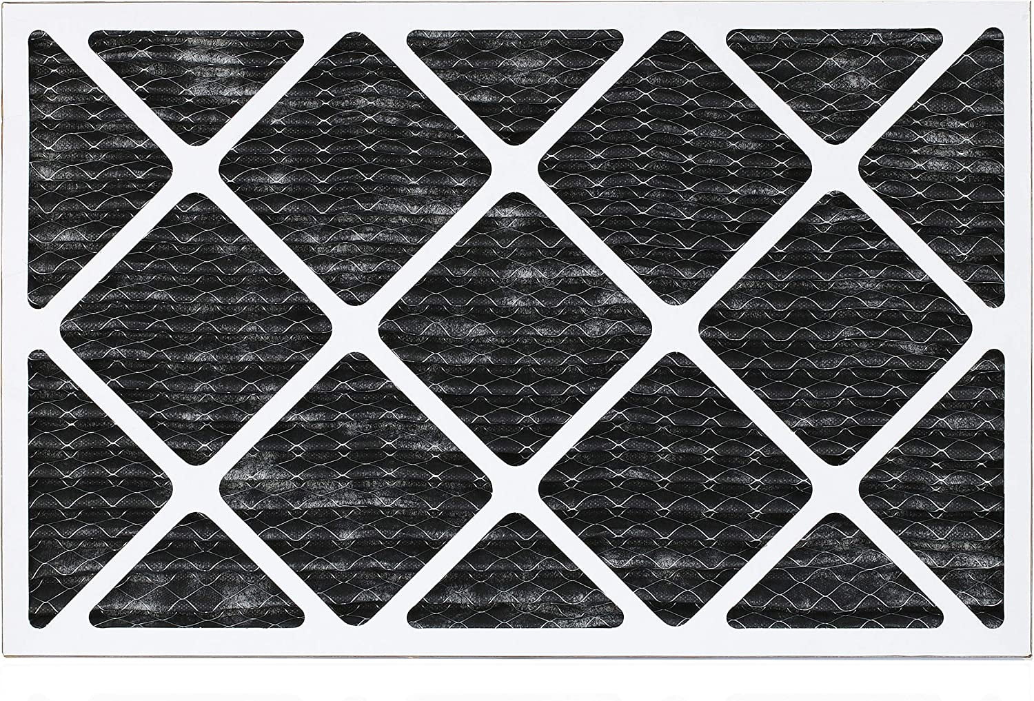 Filterbuy 14x25x1 MERV 8 Odor Eliminator Pleated HVAC AC Furnace Air Filters with Activated Carbon (5-Pack)