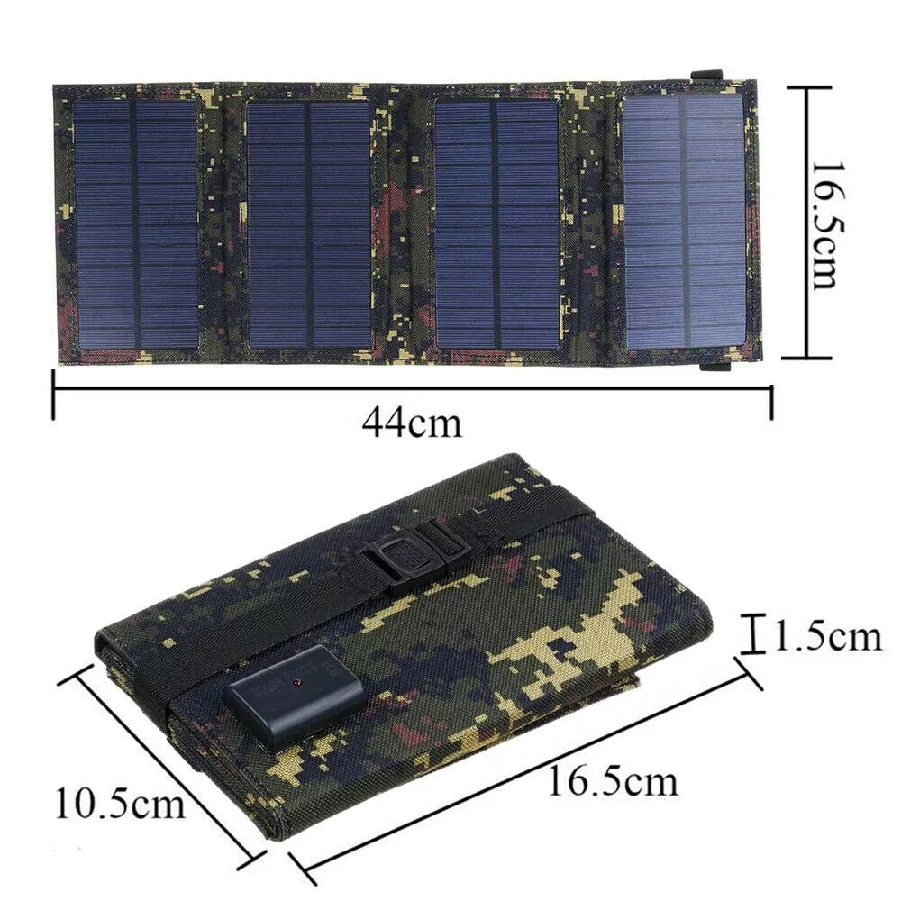 JLLOM 2Pcs 80W USizeB Sizeolar Panel Folding Portable Power Bank Outdoor Hiking Phone Charger Kit