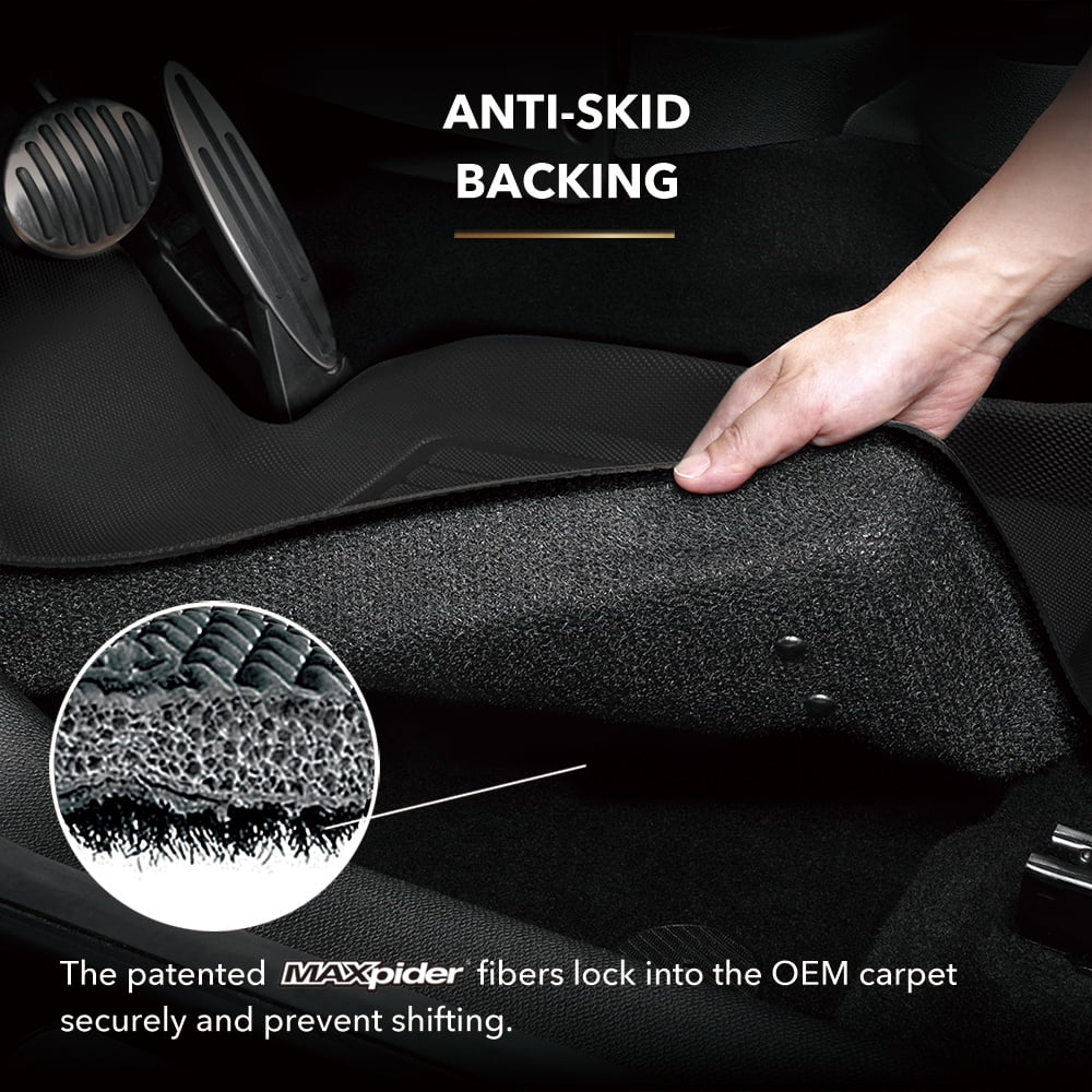 3D MAXpider KAGU Floor Mat (BLACK) compatible with DODGE GRAND CARAVAN 2008-2020 - Sizeecond Row
