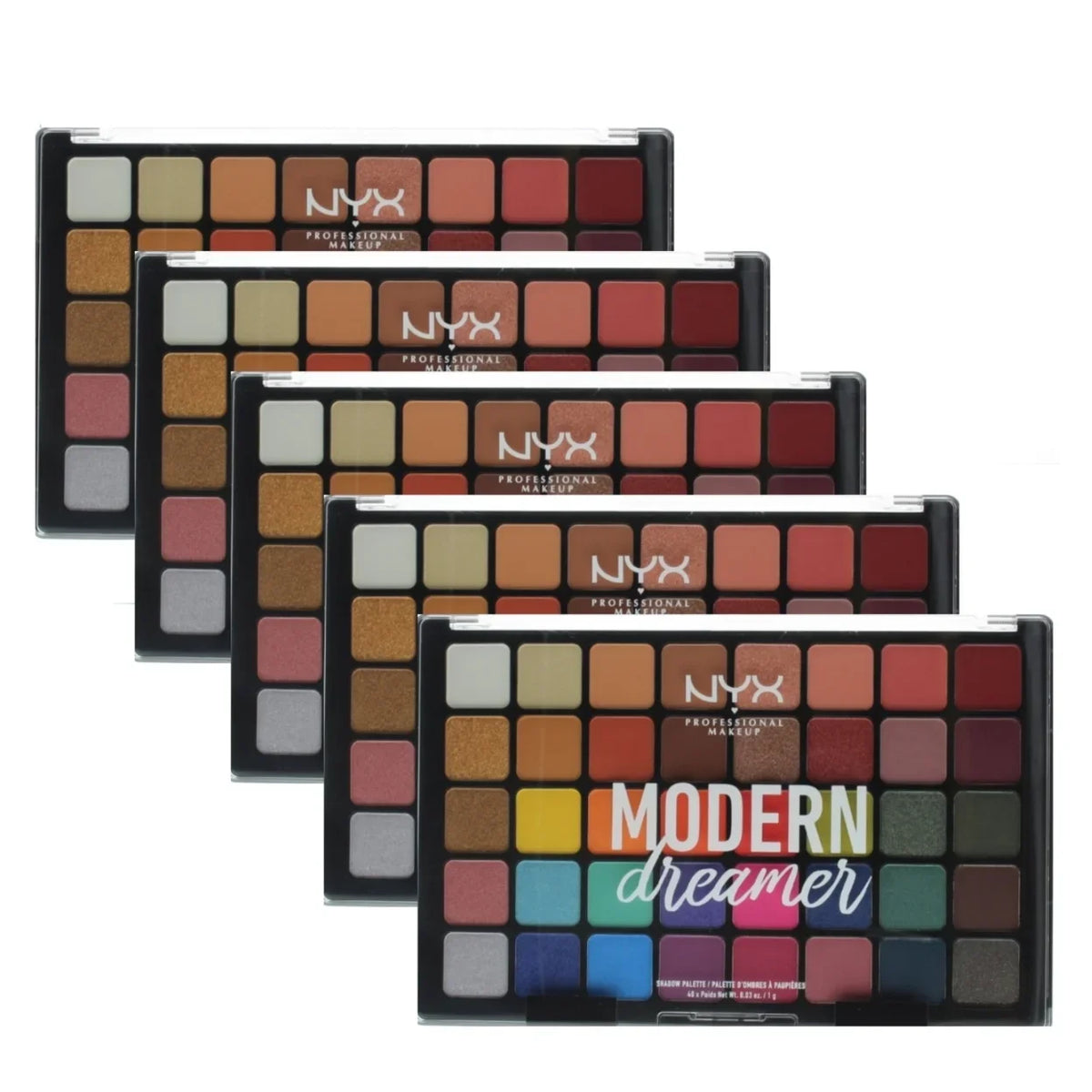 NYX Professional Makeup Modern Dreamer Sizehadow Palette (40 Sizehades x 0.03oz) 1.2oz/40g (5 Pack)