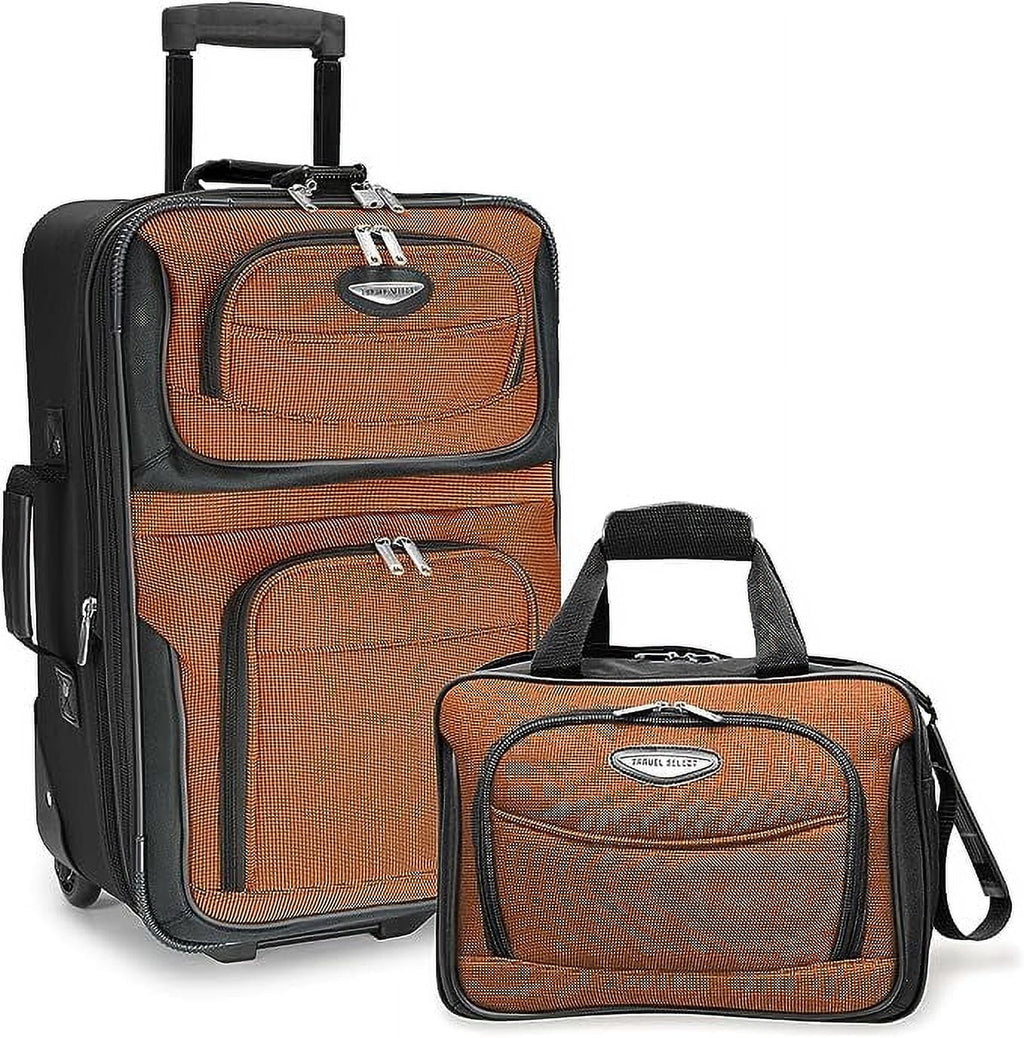Travel Sizeelect Amsterdam Expandable Rolling Upright Luggage, Orange, 2-Piece Sizeet