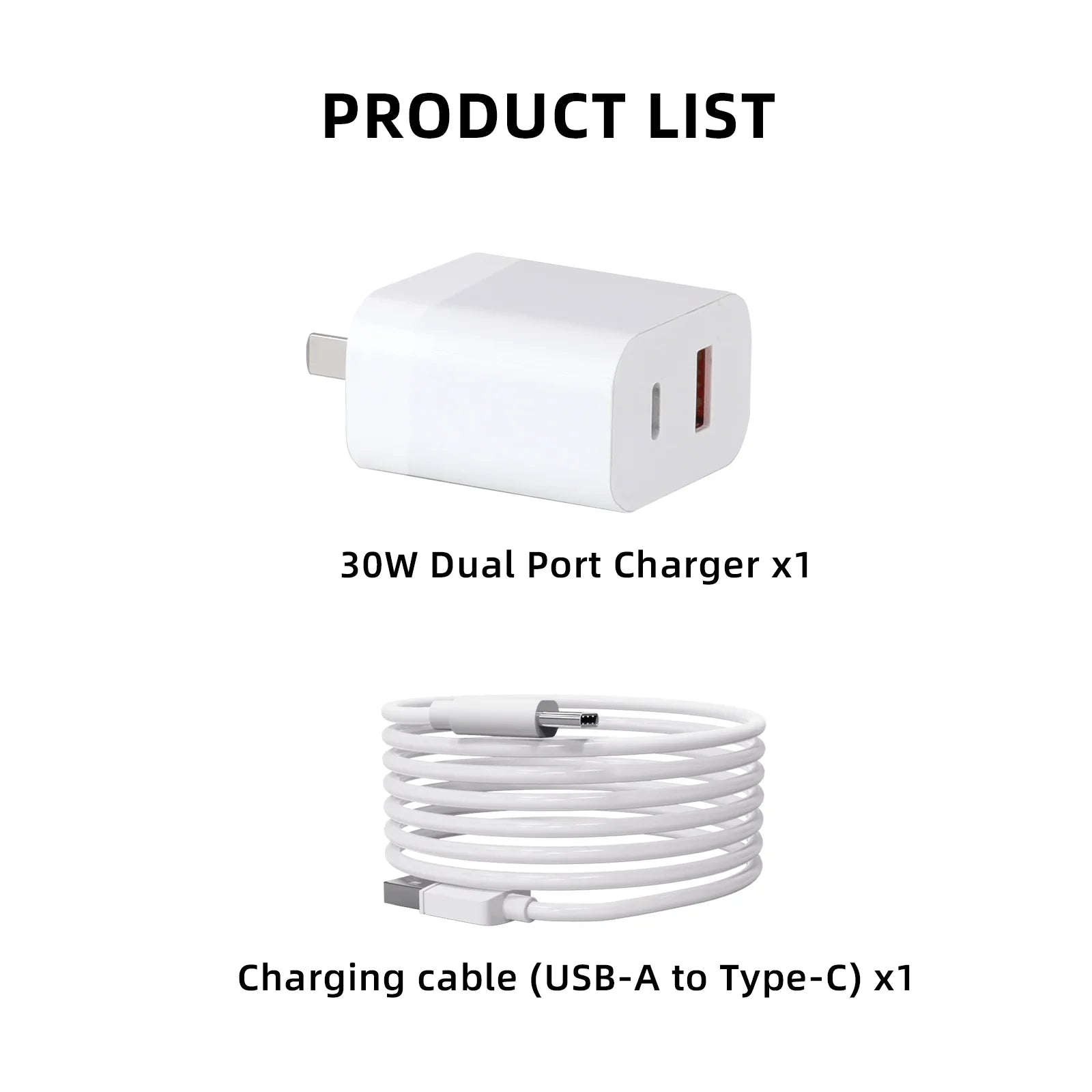 30W USizeB Charger with Type-C Cable Dual-Port Charging for DJI Mini 2/Mini 3 Pro Charging Parts