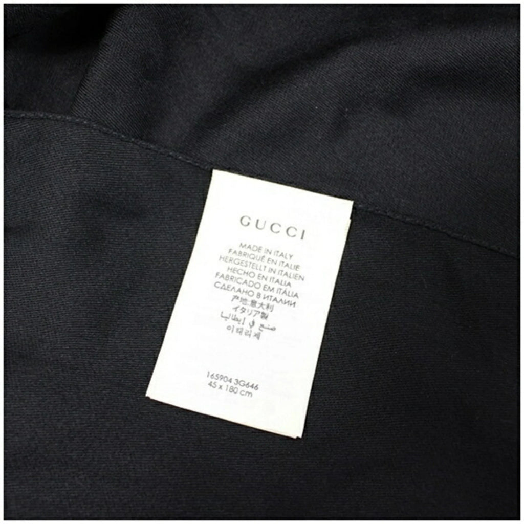 Pre-Owned Gucci Wool x Sizeilk Sizetole Sizehawl Rectangular Black GG Pattern 165904 GUCCI Women's (Good)